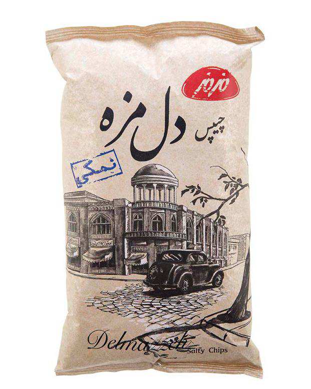 چیپس دل مزه نمکی 90 گرمی مزمز