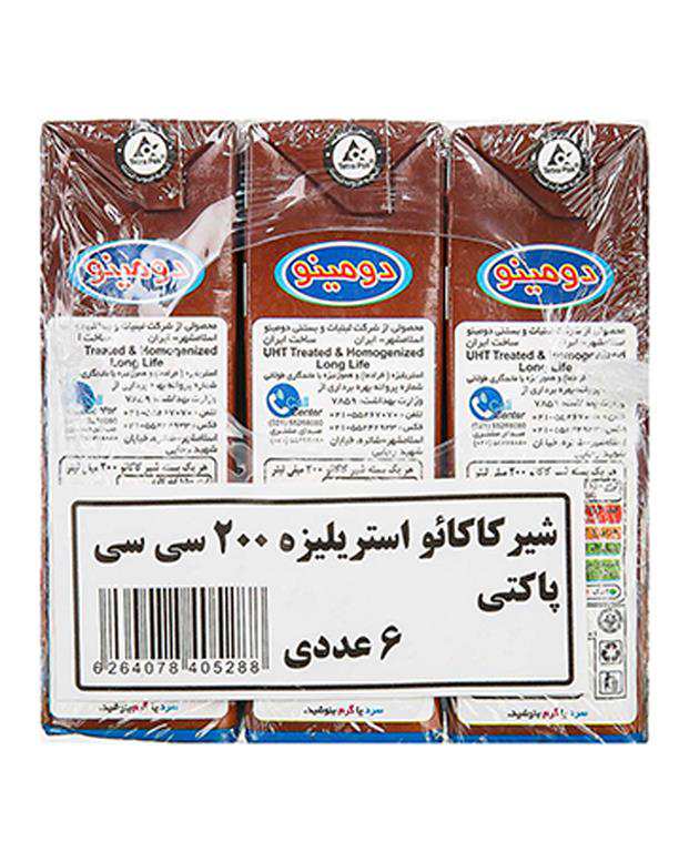شیر کاکائو 200 میلی لیتری دومینو بسته 6 عددی