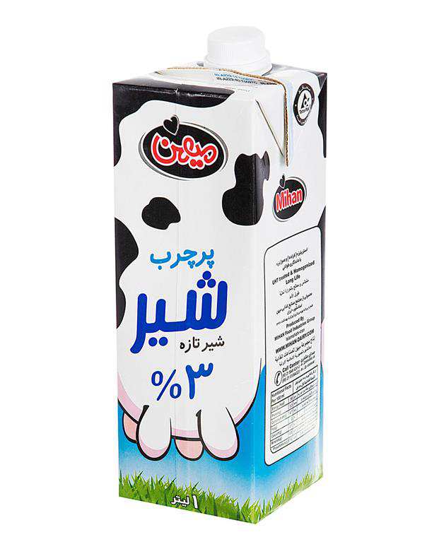 شیر پرچرب 1 لیتری میهن