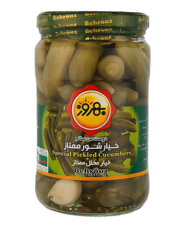 خیار شور ممتاز شیشه 660 گرمی بهروز