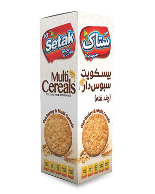 بیسکویت سبوس دار چند غله 370 گرمی ستاک
