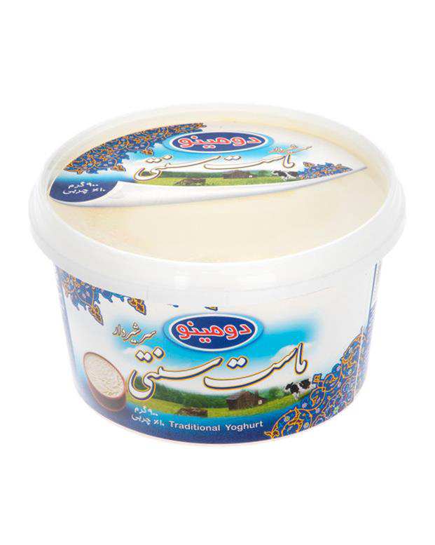 ماست سنتی سر شیر دار 900 گرمی دومینو