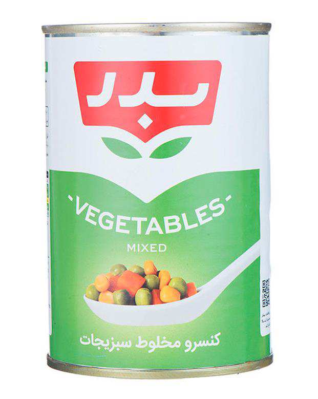 کنسرو مخلوط سبزیجات 430 گرمی بدر