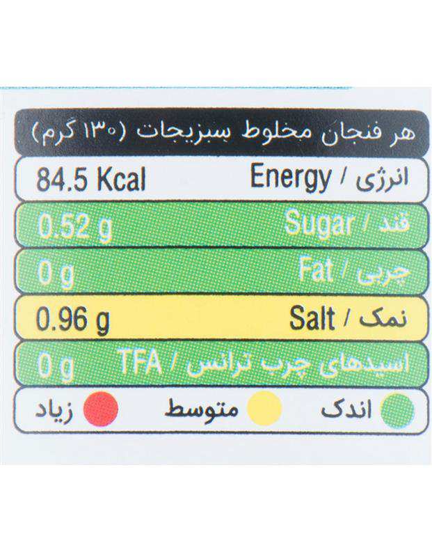 کنسرو مخلوط سبزیجات 430 گرمی بدر