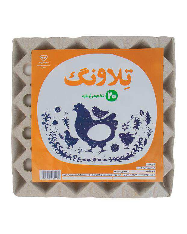 شانه 20 عددی تخم مرغ درپوش دار تلاونگ