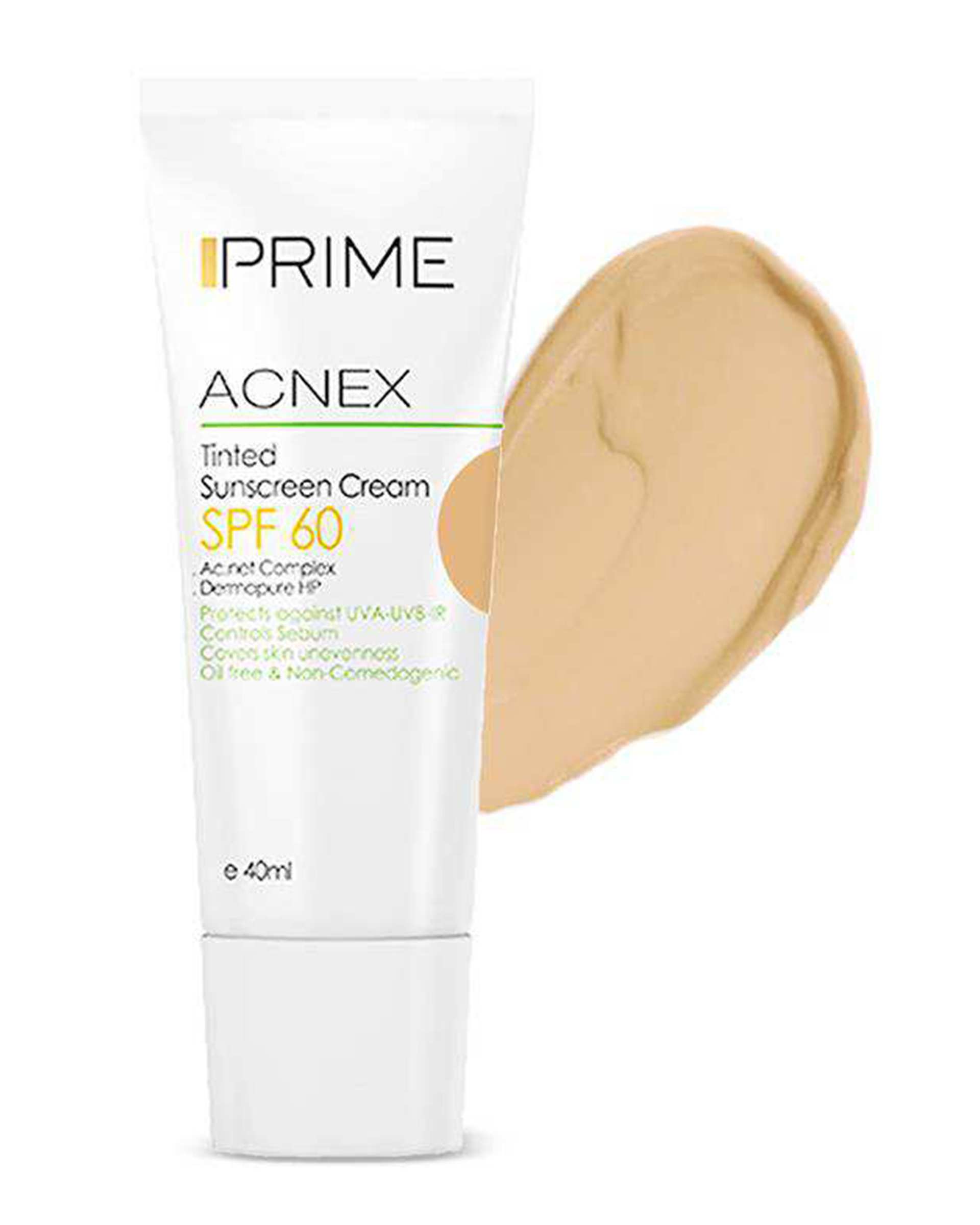 کرم ضد آفتاب Acnex Tinted مناسب پوست چرب SPF60 بژ پریم
