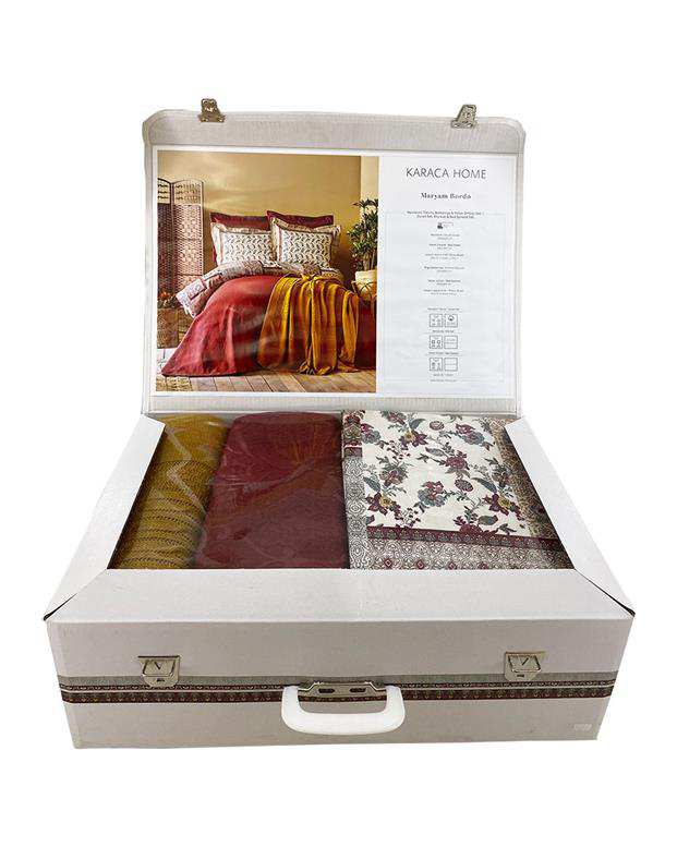 سرویس خواب دو نفره مدل Maryam Bordo آجری خردلی کاراجا هوم