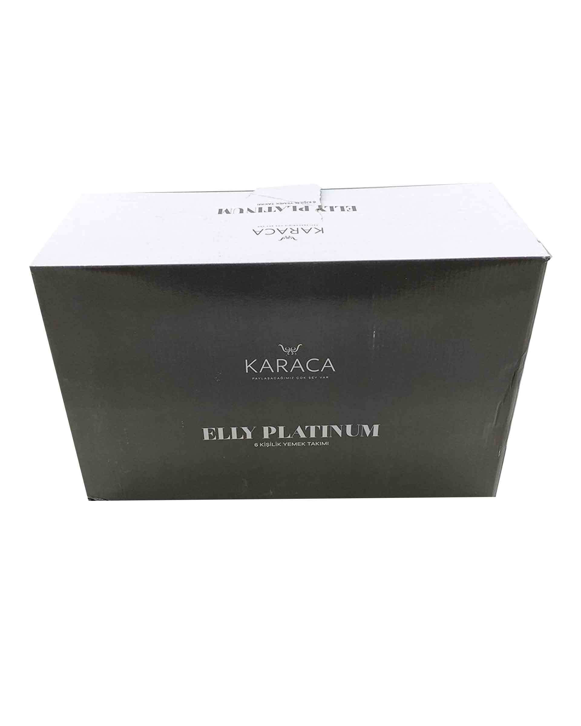 سرویس غذا خوری 24 پارچه مدل ELLY PLATINUM سفید کاراجا