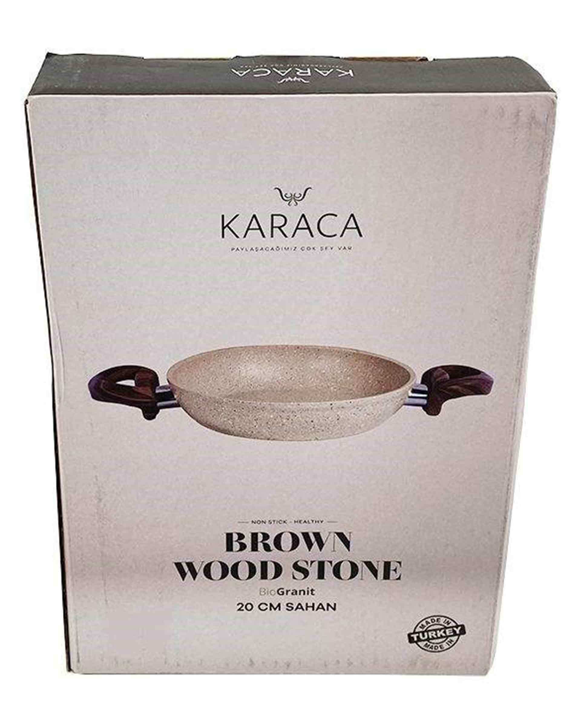 تابه گرانیتی سایز 20 مدل BROWN WOOD STONE کاراجا