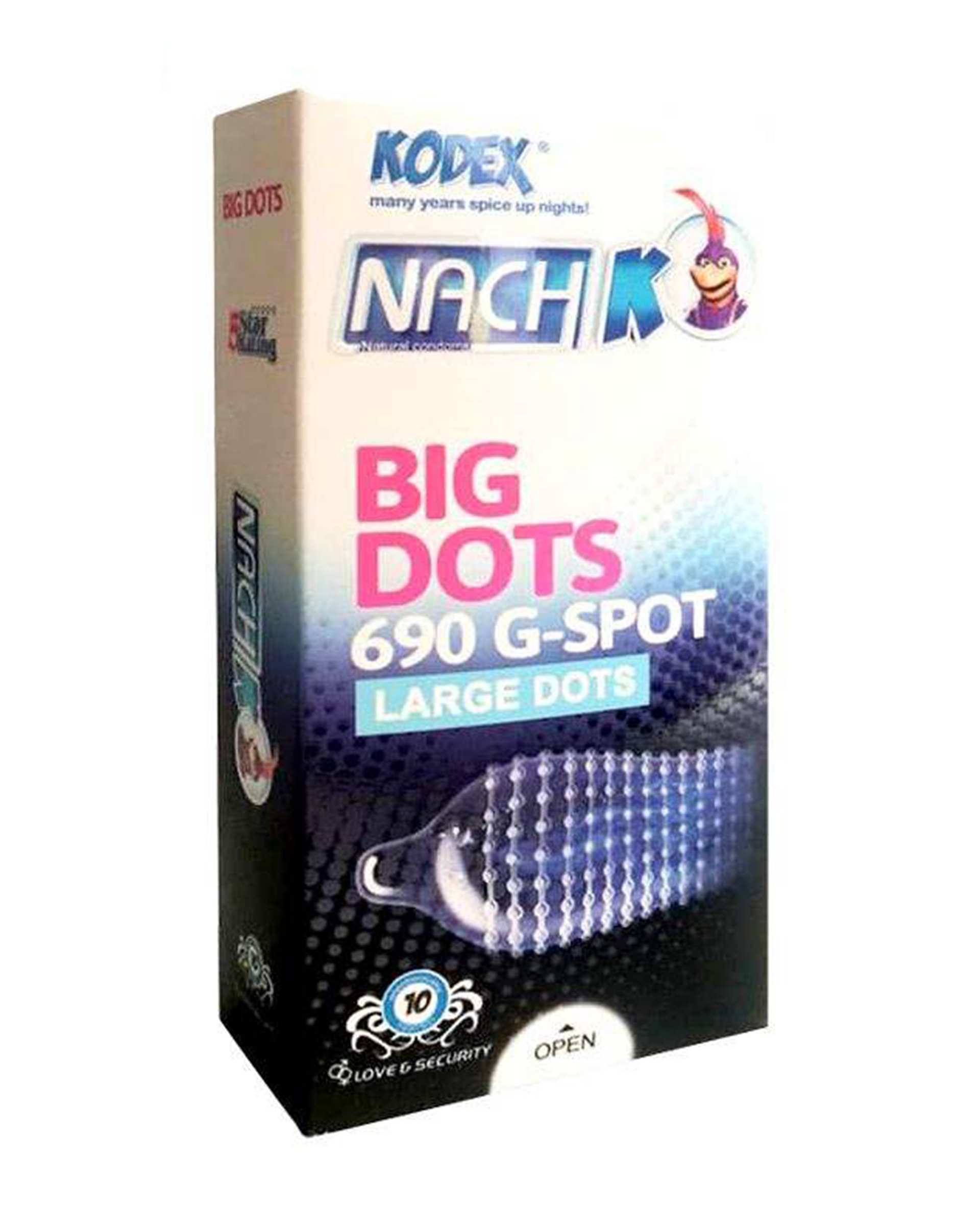 بسته 10 عددی کاندوم خاردار ناچ مدل BIG DOTS کدک