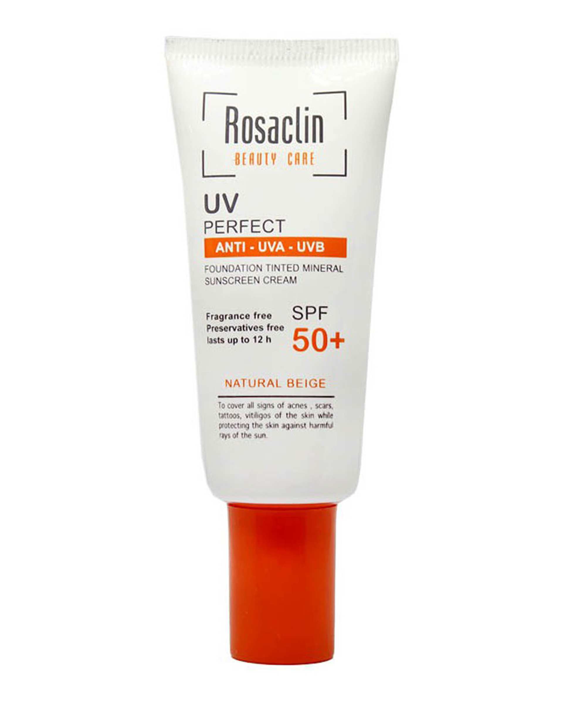 کرم ضد آفتاب بژ طبیعی SPF50 مناسب پوست نرمال 40ml رزاکلین