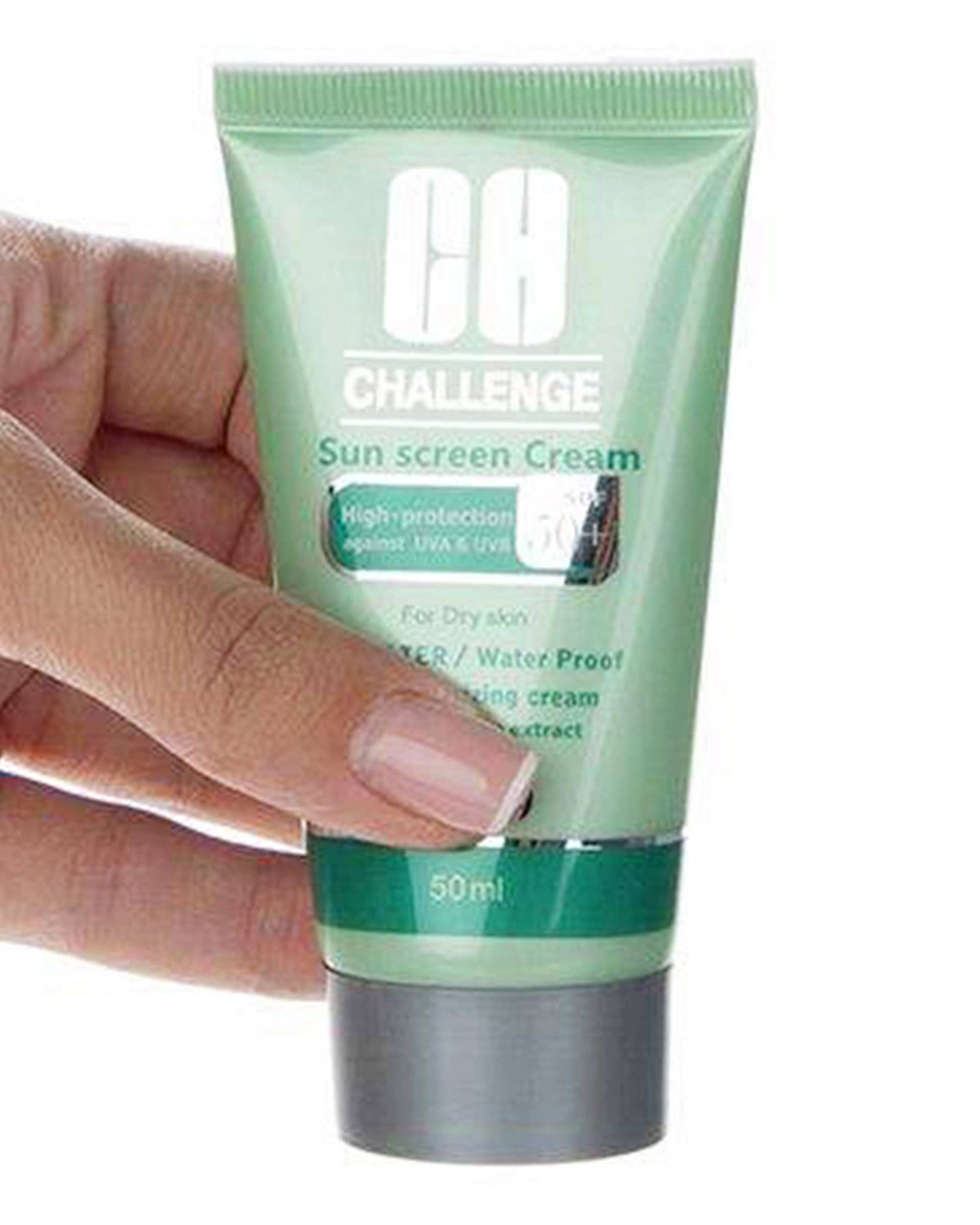 کرم ضد آفتاب بی رنگ SPF50 مناسب پوست خشک 50ml چلنج