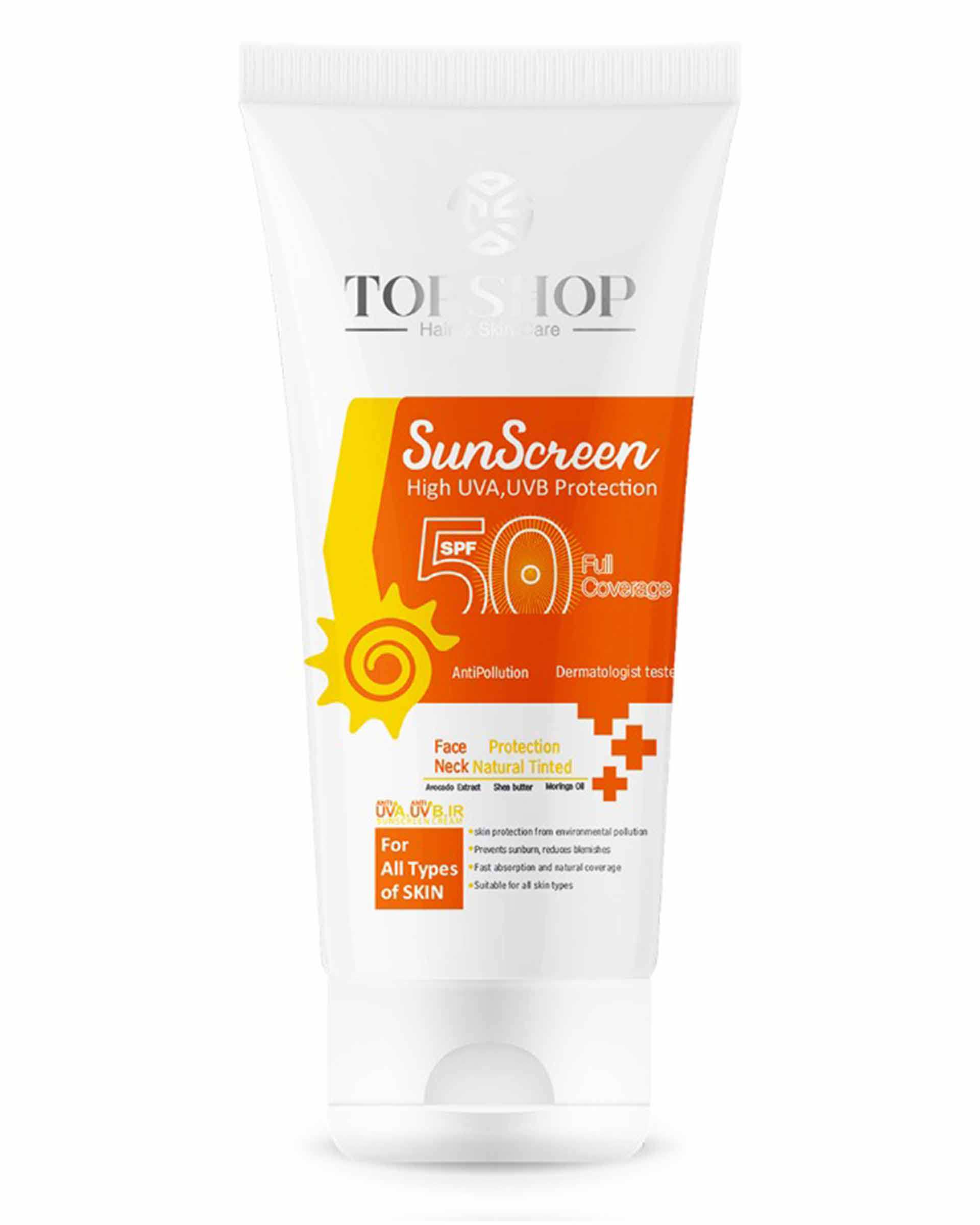 کرم ضدآفتاب بی رنگ 50ml SPF50 تاپ شاپ