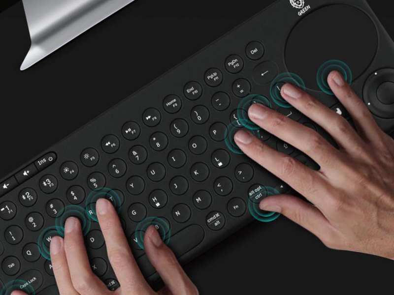 کیبورد بی سیم Green Keyboard With Touchpad گرین