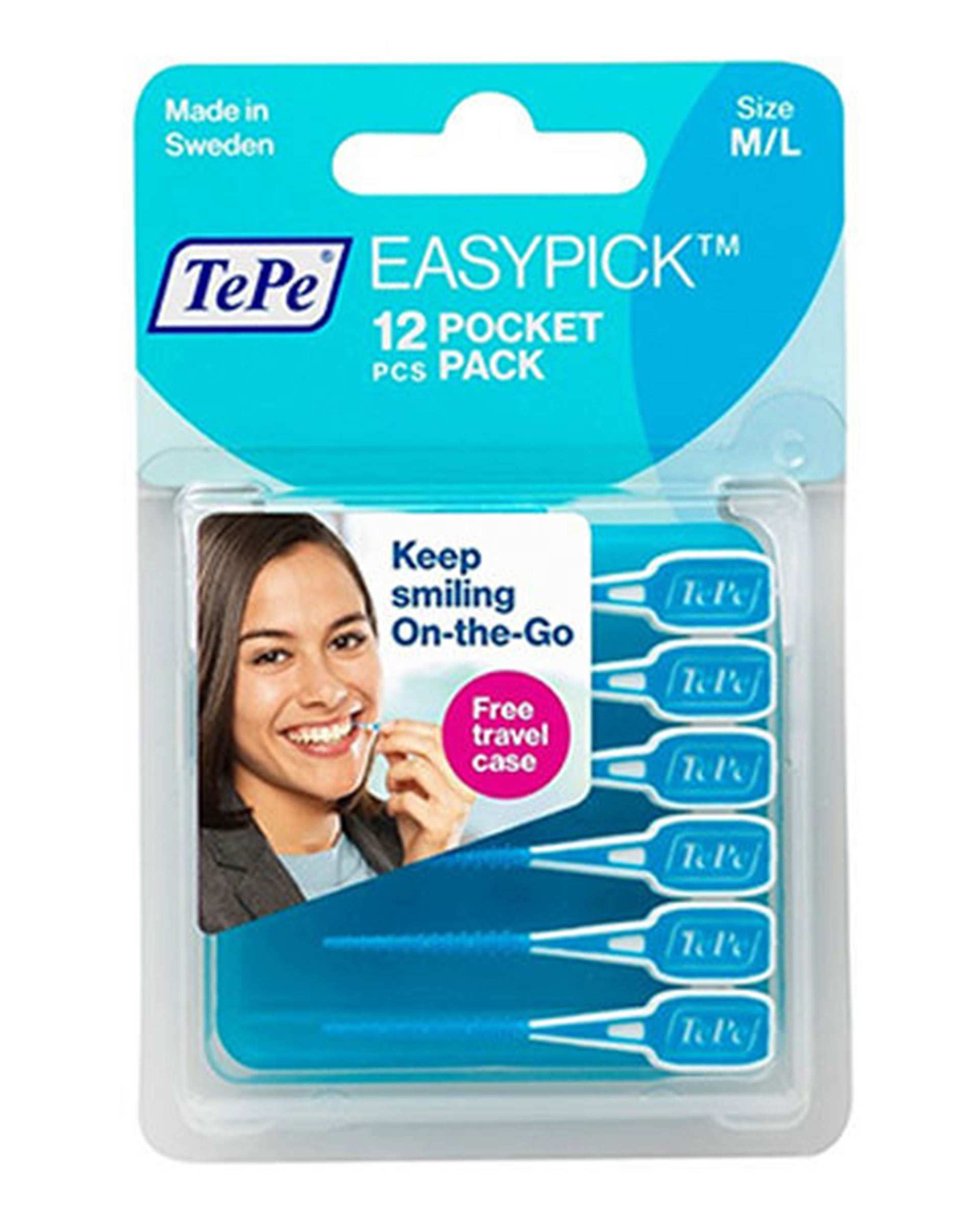 مسواک بین دندانی ته په Easy Pick سایز M/L آبی بسته 12 عددی