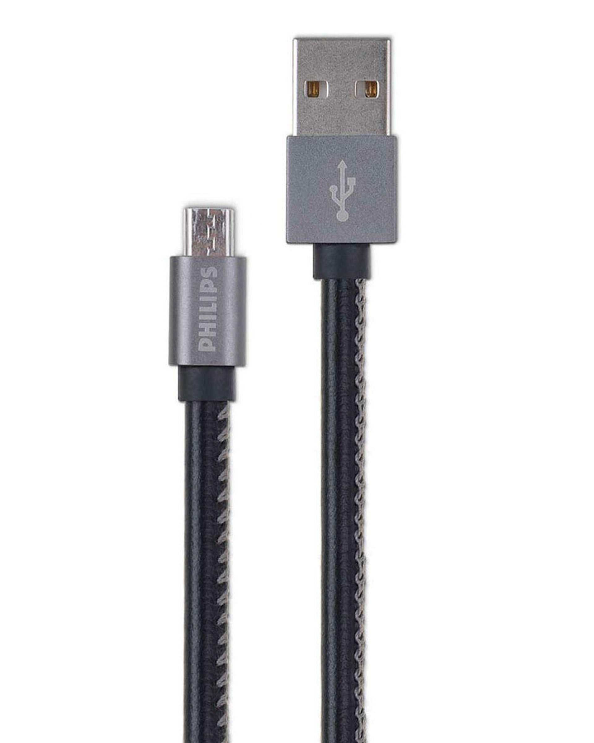 کابل تبدیل USB به MicroUSB مشکی فیلیپس مدل DLC2518 B