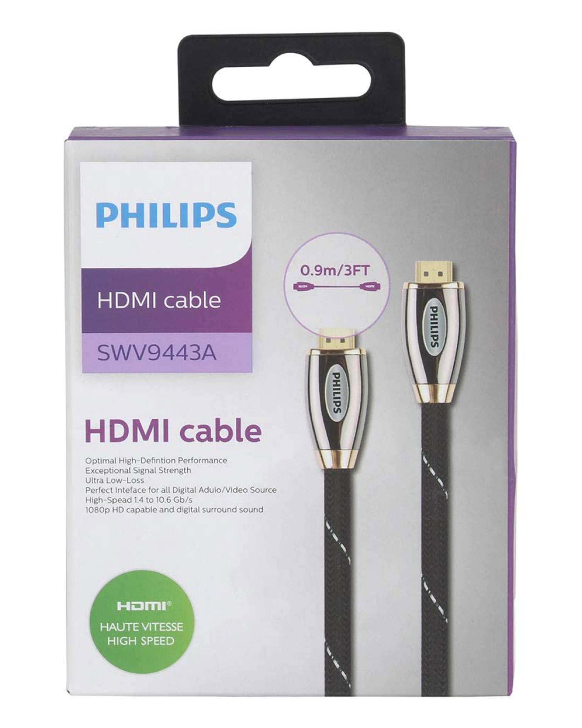 کابل HDMI مشکی فیلیپس مدل SWV9443A  طول 0.9 متر