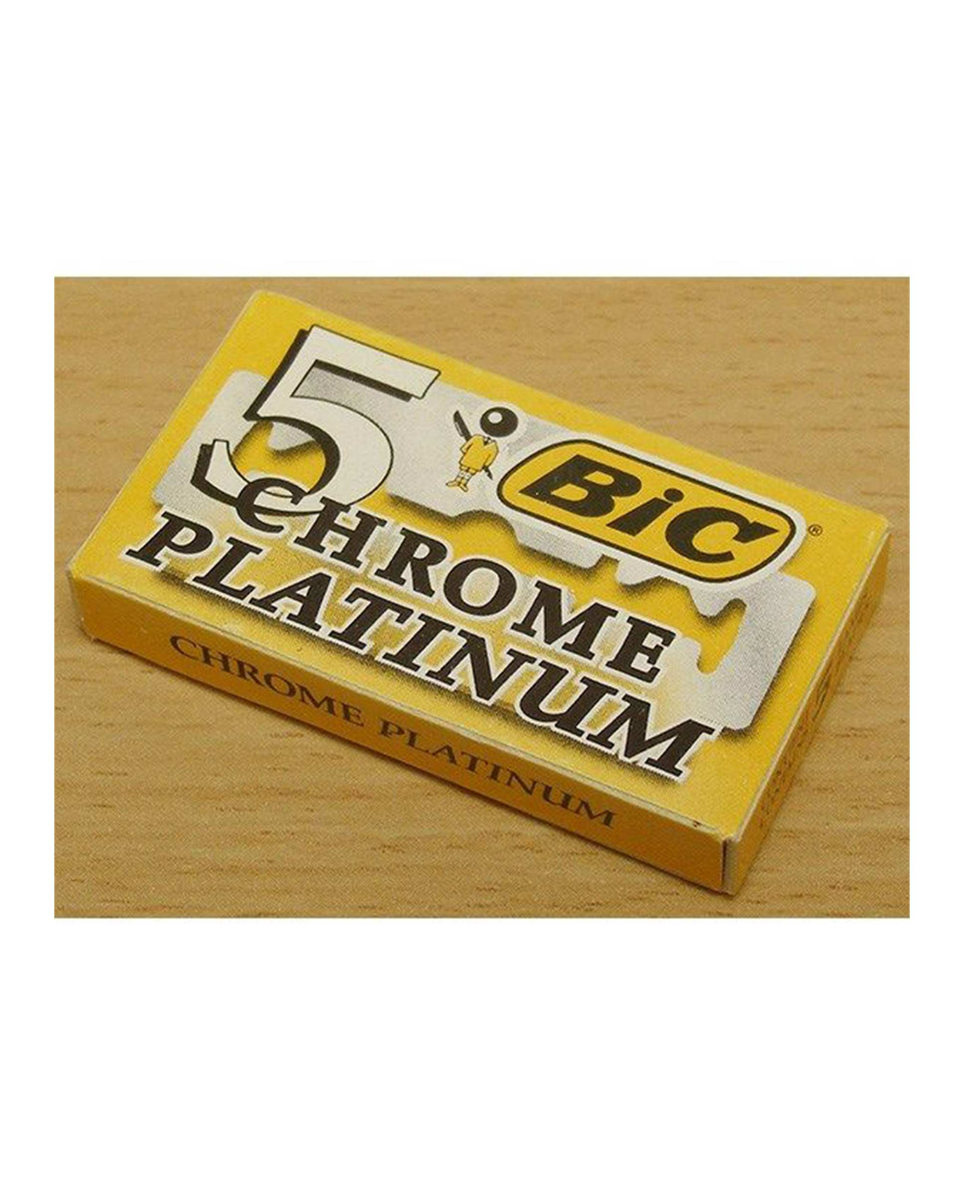 تیغ یدک سنتی بیک مدل Platinum Chromium Double Edge بسته 5 عددی