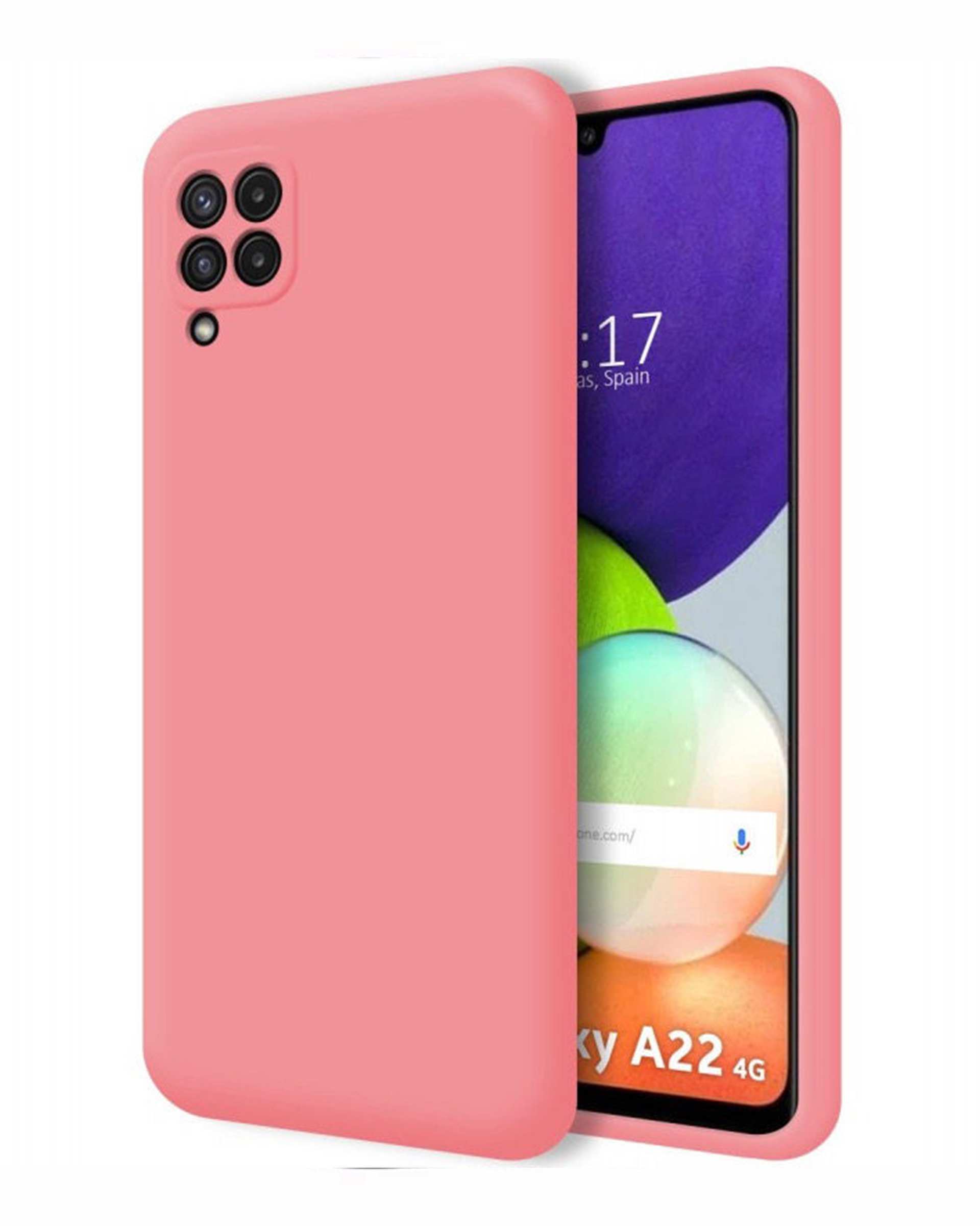 قاب گوشی سامسونگ Galaxy A22 4G مدل سیلیکونی صورتی سورا