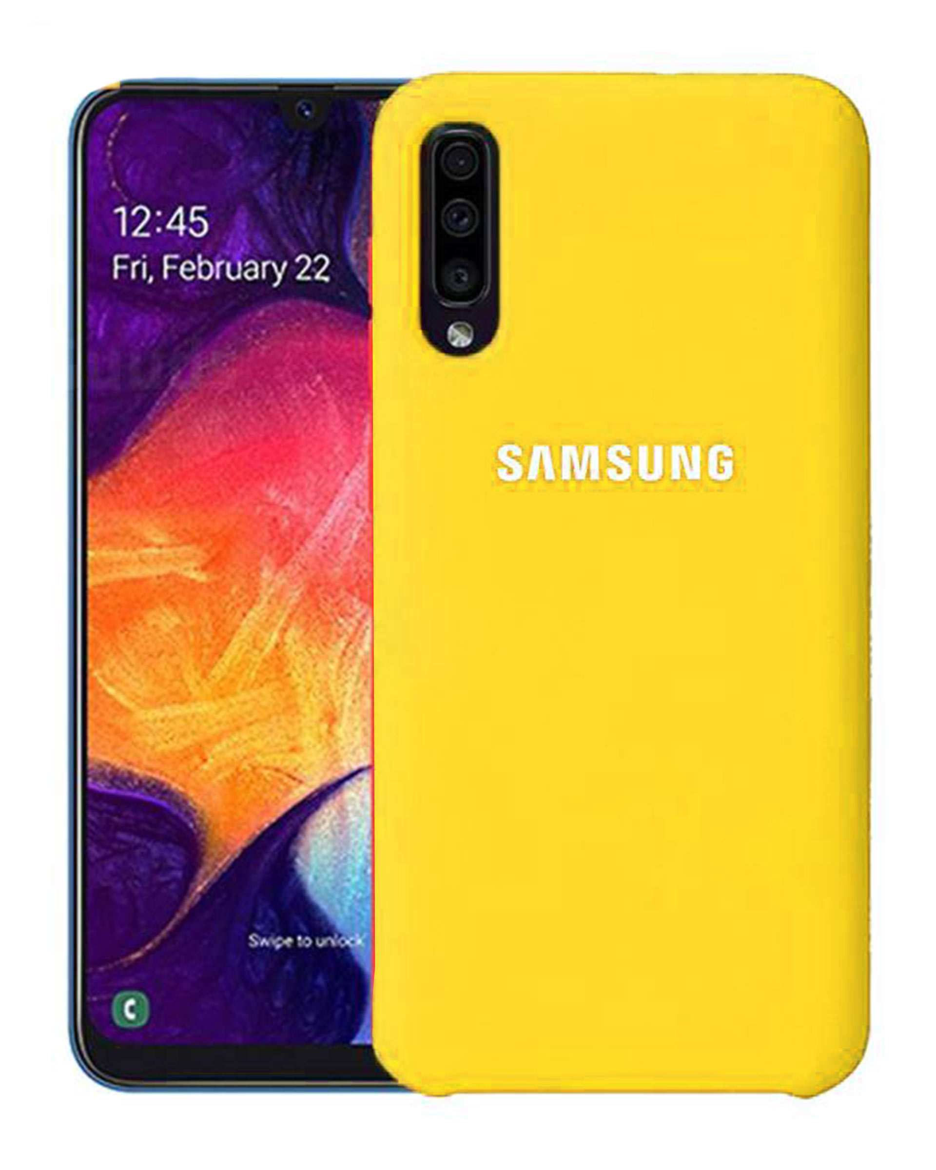 قاب گوشی سامسونگ Galaxy A50 مدل سیلیکونی زرد سورا