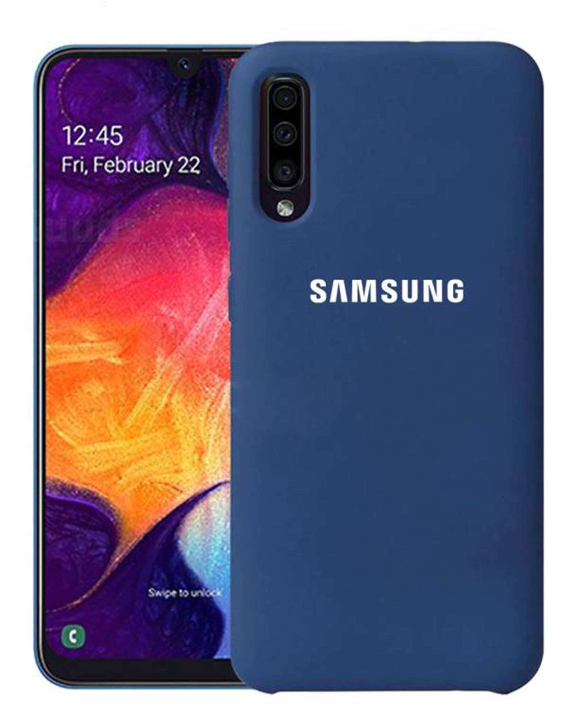 قاب گوشی سامسونگ Galaxy A50 مدل سیلیکونی آبی سورا