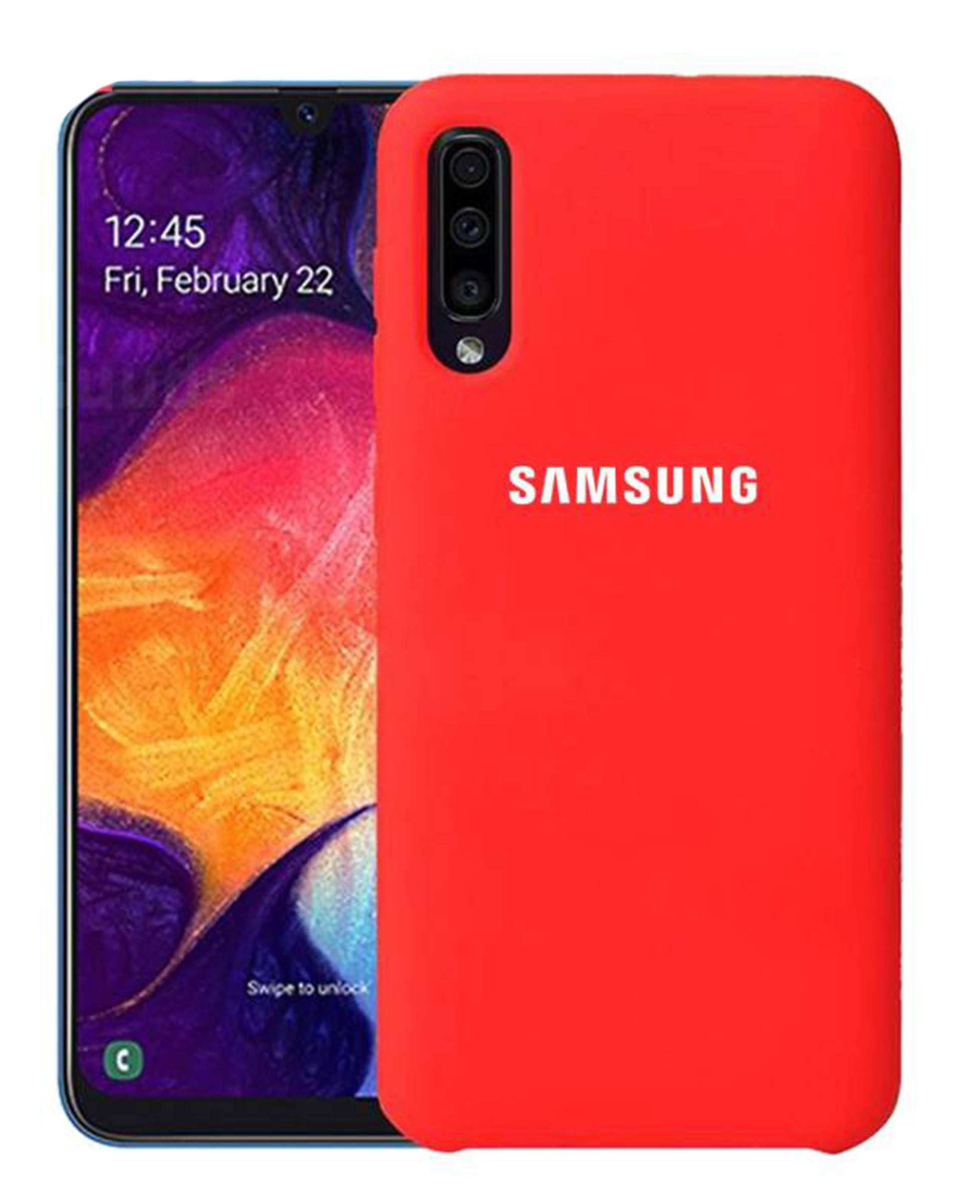 قاب گوشی سامسونگ Galaxy A50 مدل سیلیکونی قرمز سورا