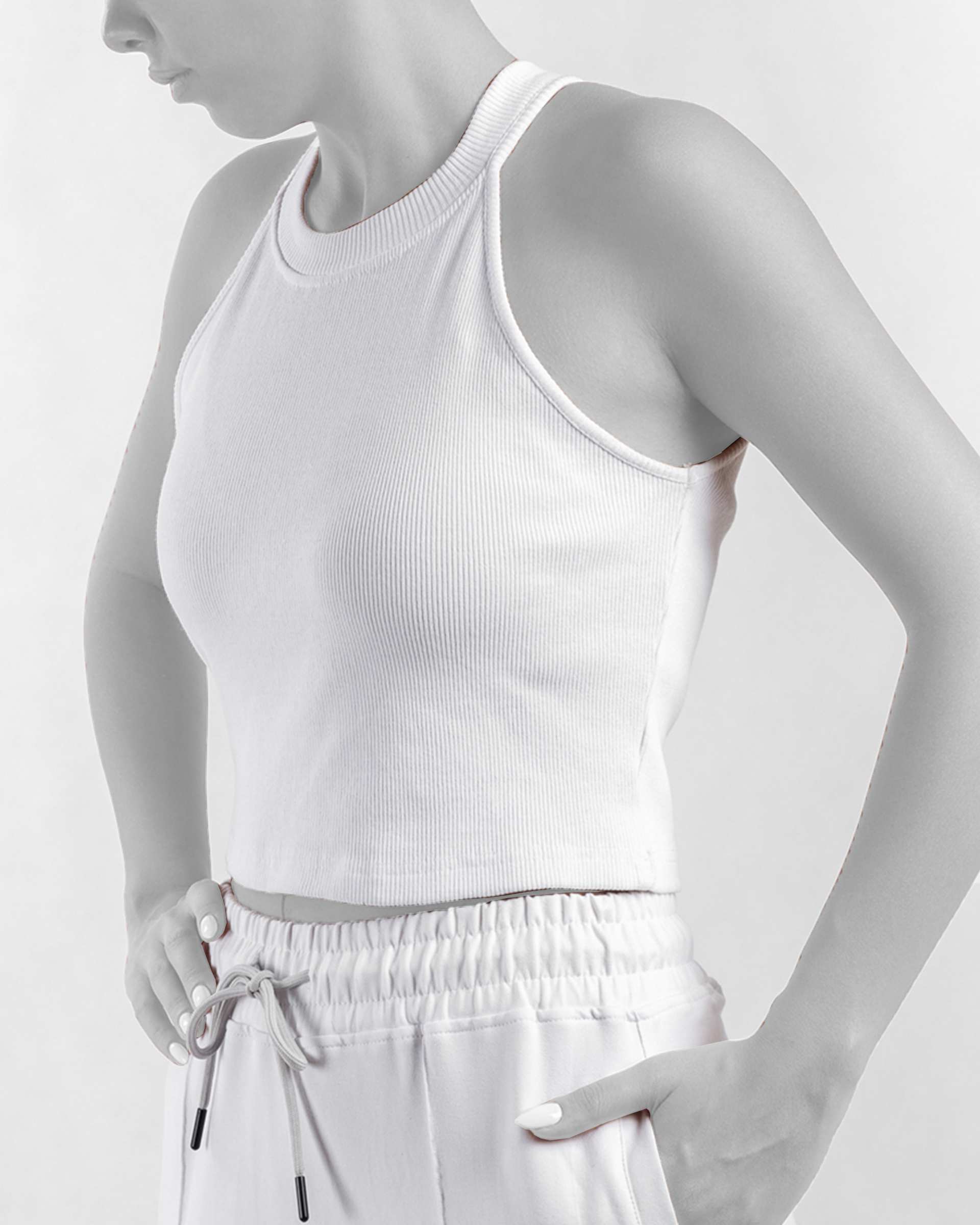 تاپ زنانه نیم تنه ورزشی یقه گرد  مل اند موژ Mel & Moj کد W07708-010