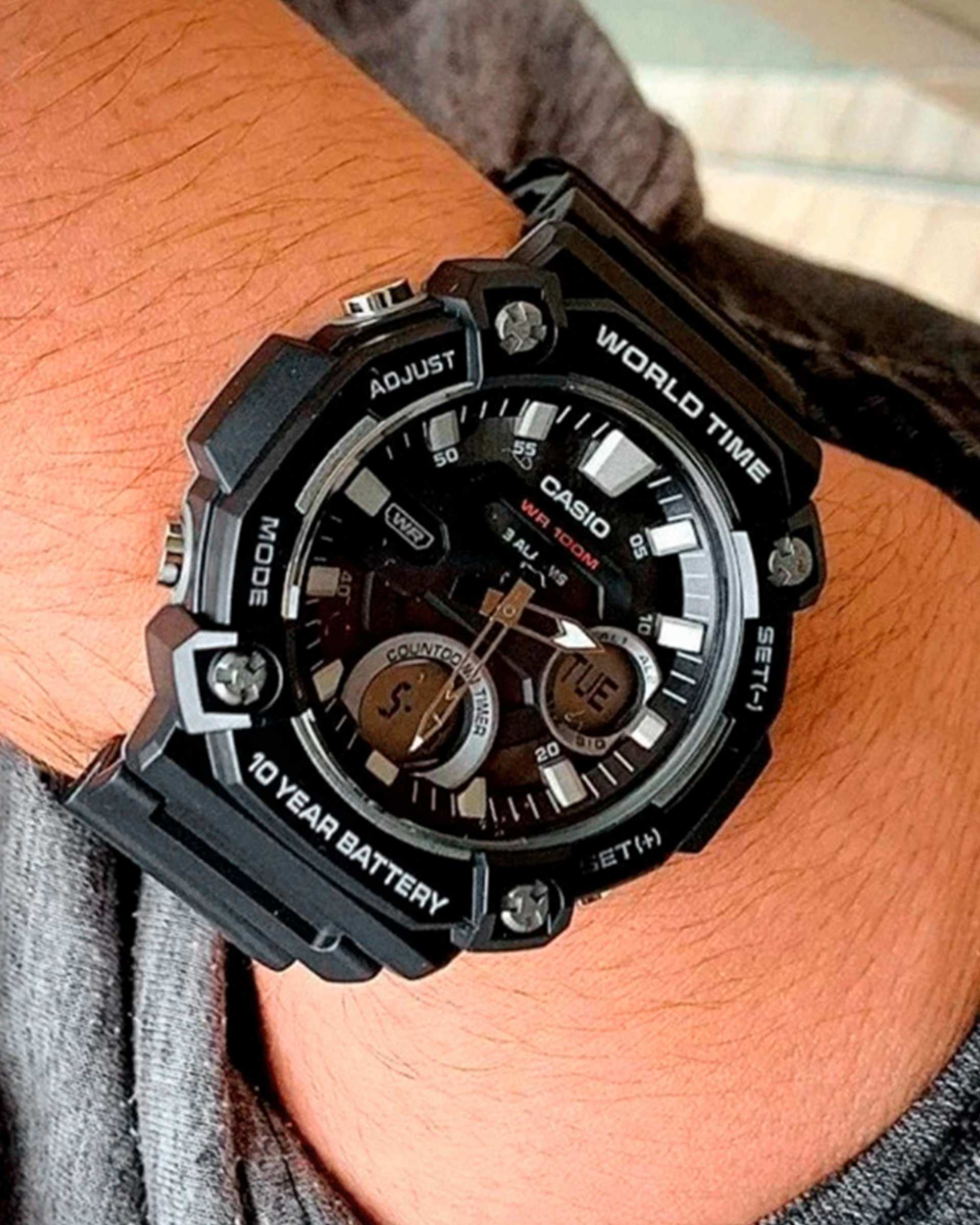 ساعت مچی مردانه عقربه ای دیجیتال کاسیو Casio مدل AEQ-120W-1AVDF