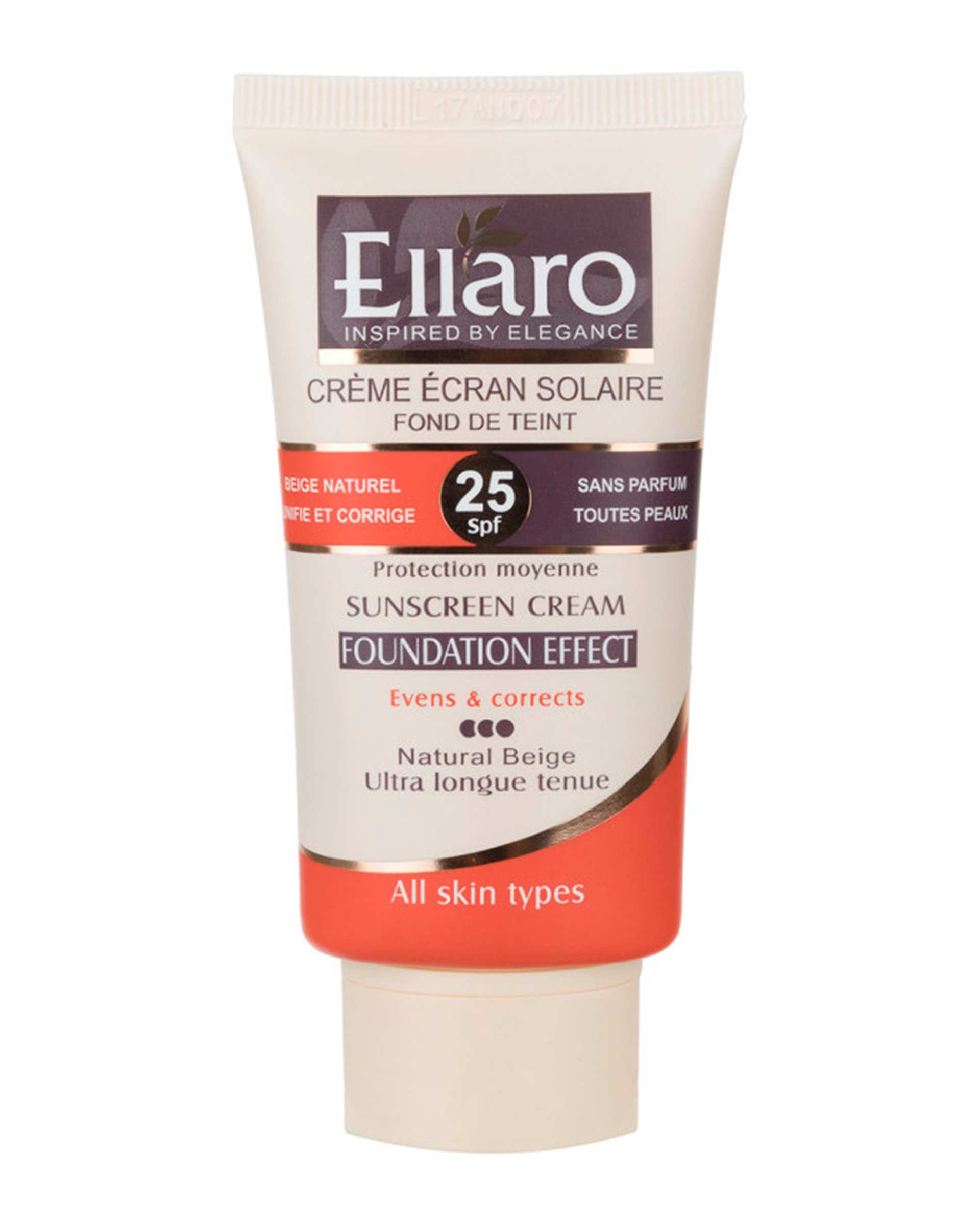 کرم ضد آفتاب SPF25 رنگی الارو Ellaro حجم 40ml