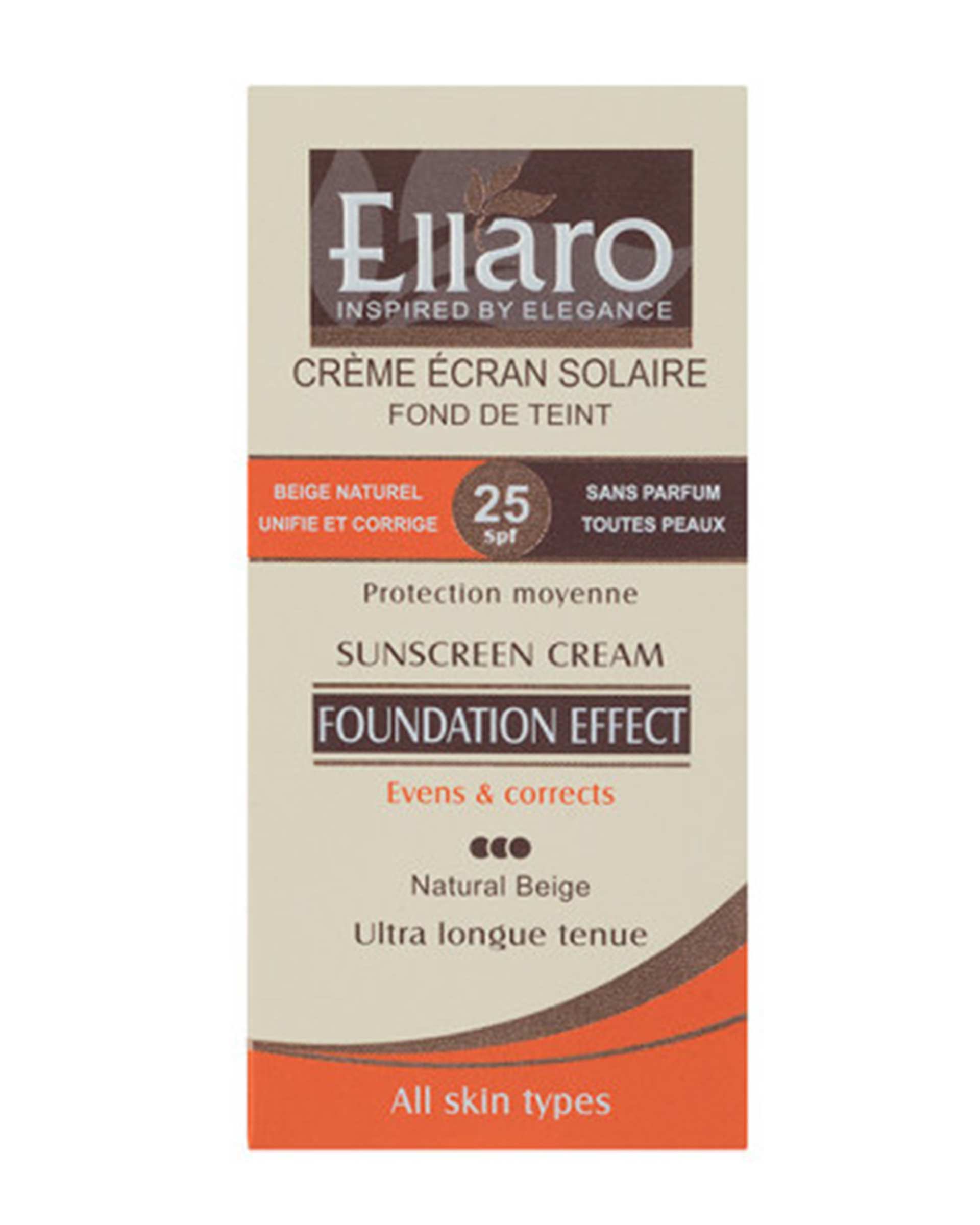 کرم ضد آفتاب SPF25 رنگی الارو Ellaro حجم 40ml