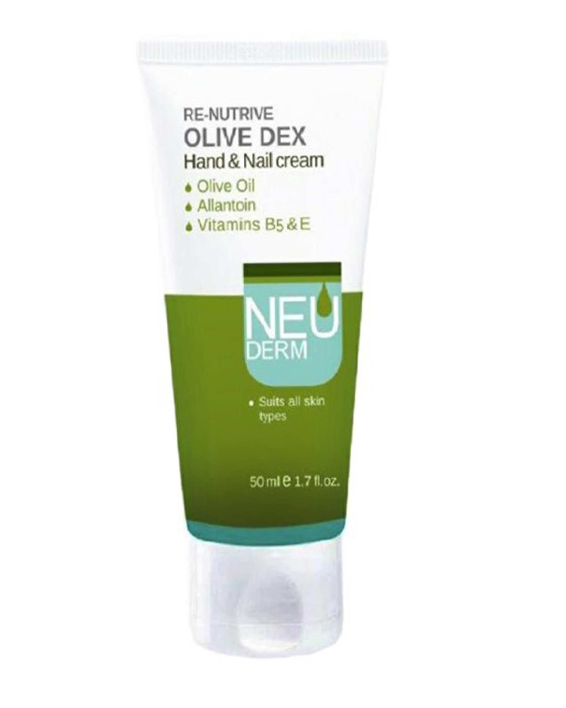 کرم دست و ناخن زیتون کاسه ای به همراه کرم دست و ناخن زیتون تیوپی نئودرم Neuderm مدل Re-Nutrive Olive Dex