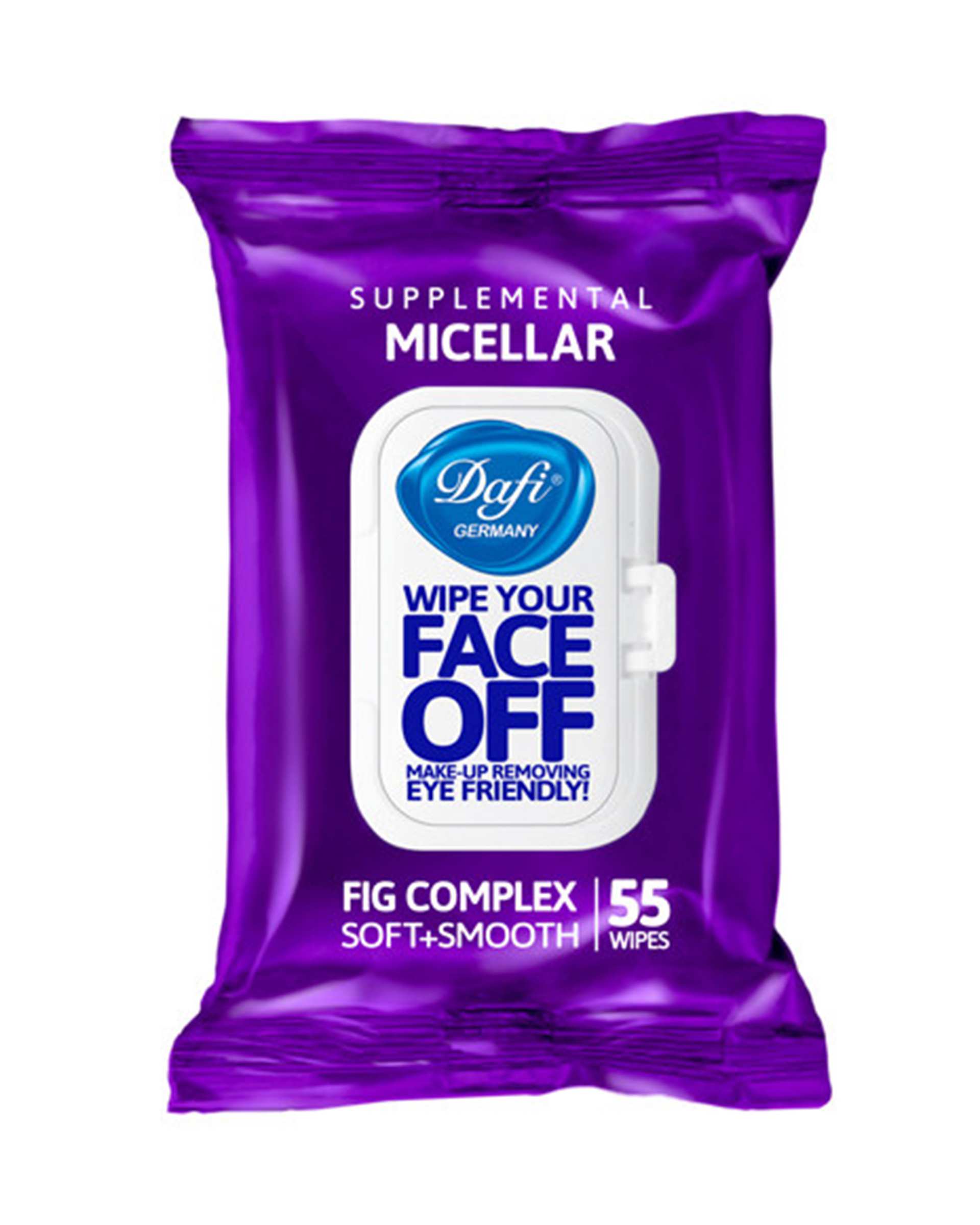 دستمال مرطوب پاک کننده آرایش دافی Dafi مدل Fig Complex بسته 55 عددی