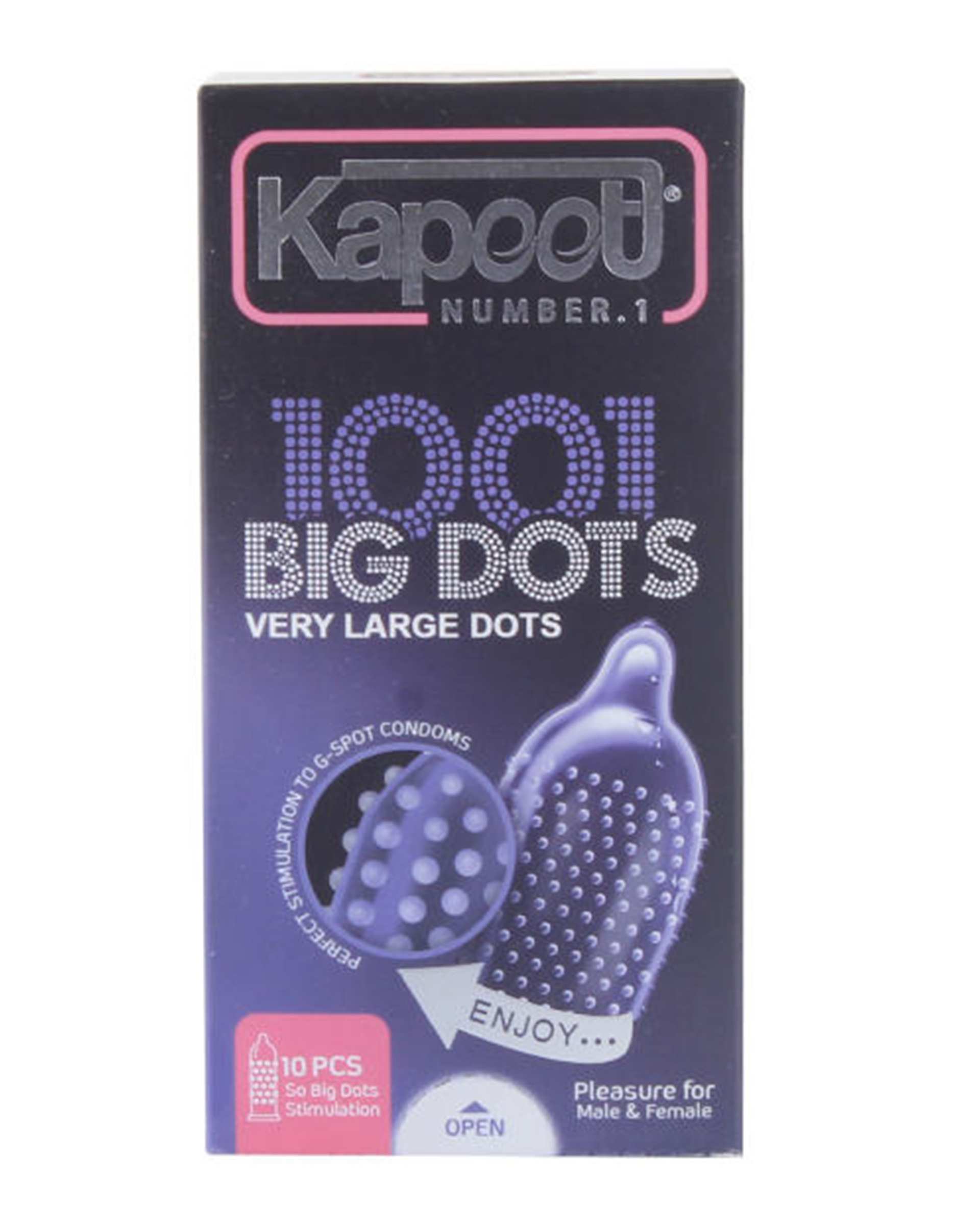 کاندوم خاردار کاپوت Kapoot مدل Big Dots بسته 10 عددی