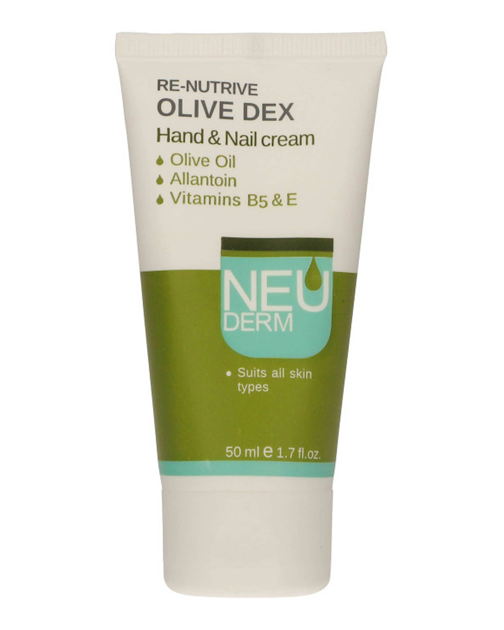 کرم دست و ناخن نئودرم Neuderm مدل Olive Dex حاوی روغن زیتون و آلانتوین 50ml