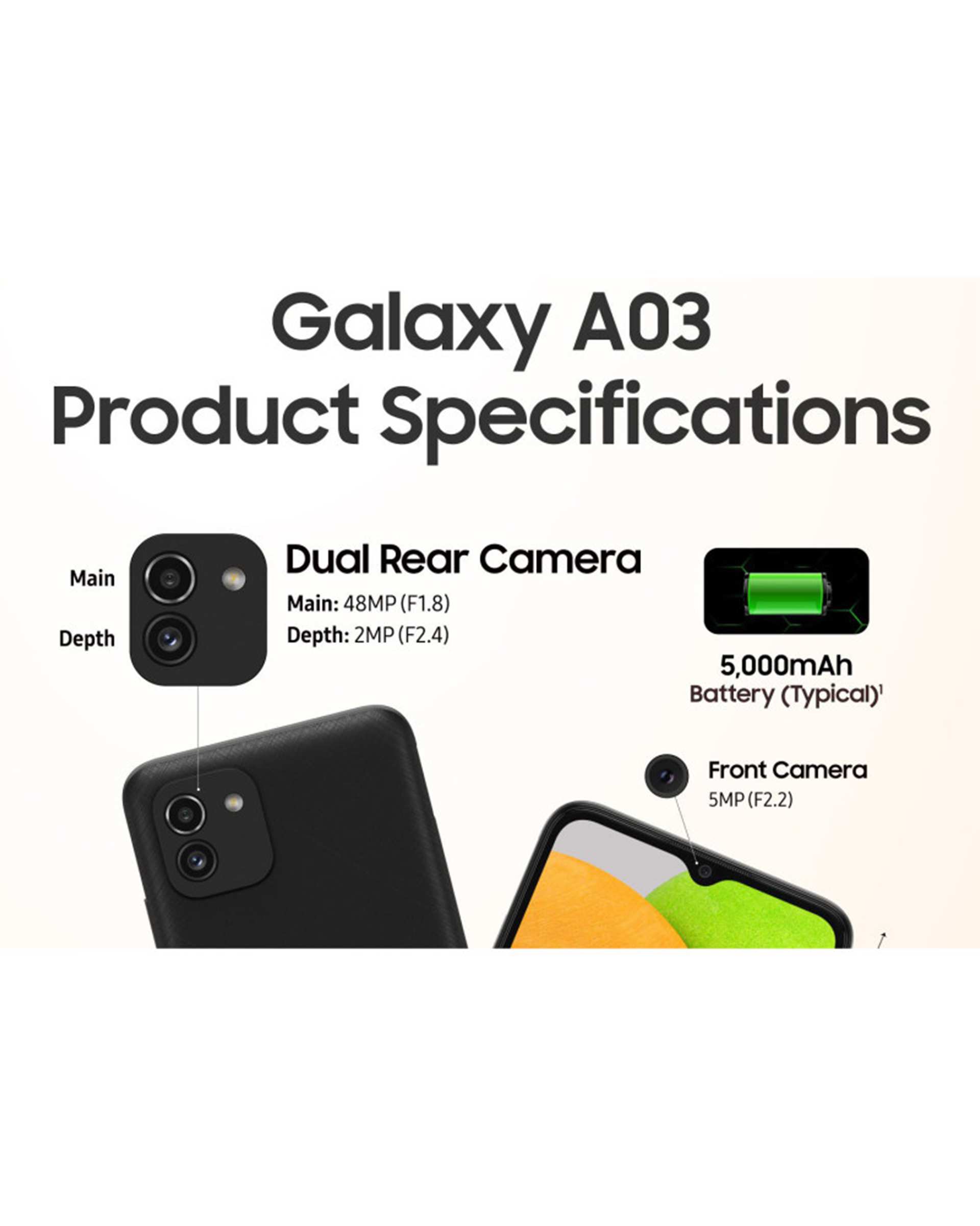 گوشی موبایل سامسونگ مدل Galaxy A03 دو سیم‌ کارت ظرفیت 128 گیگابایت و رم 4 گیگابایت