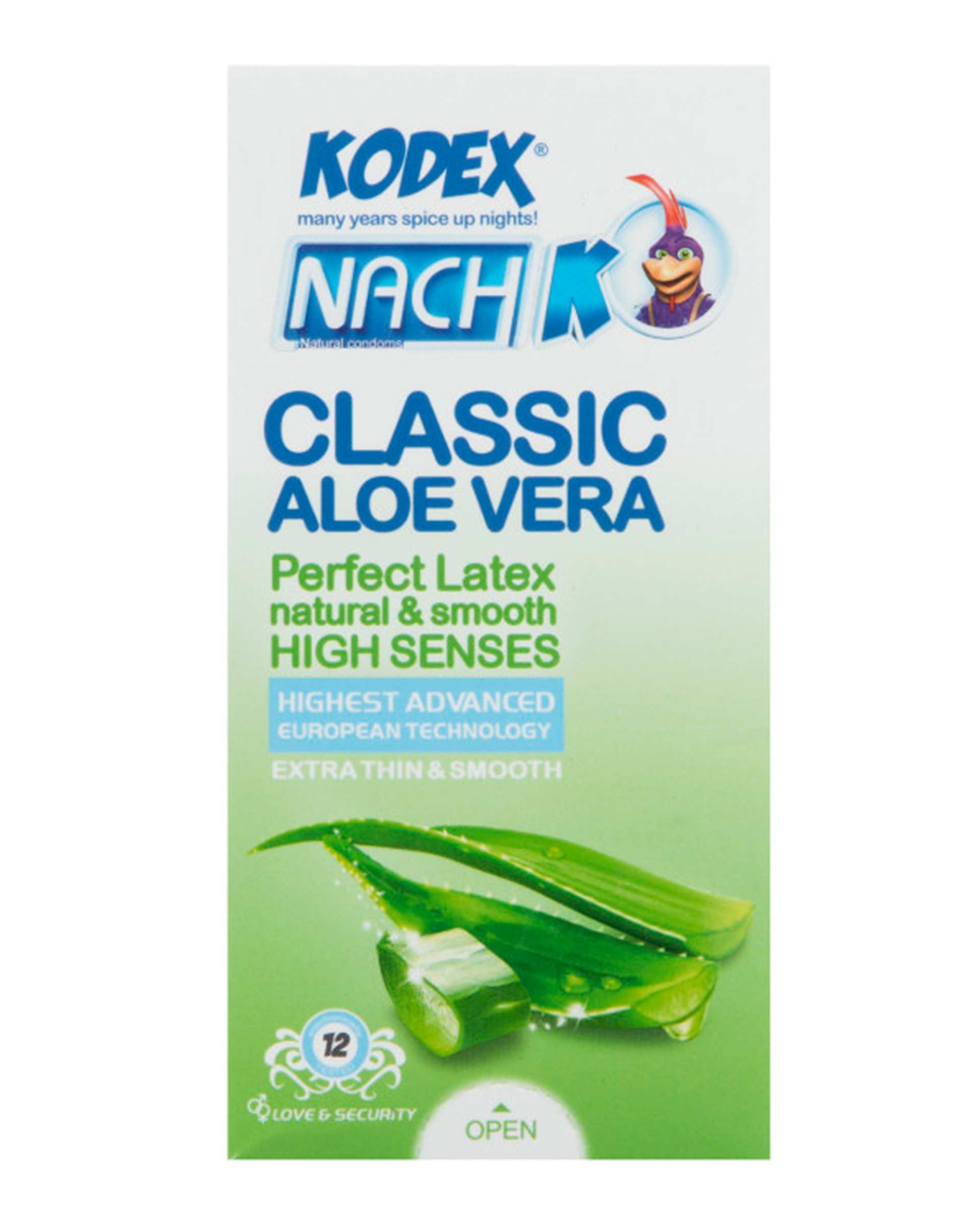 کاندوم کدکس Kodex مدل Classic Aloevera بسته 12 عددی