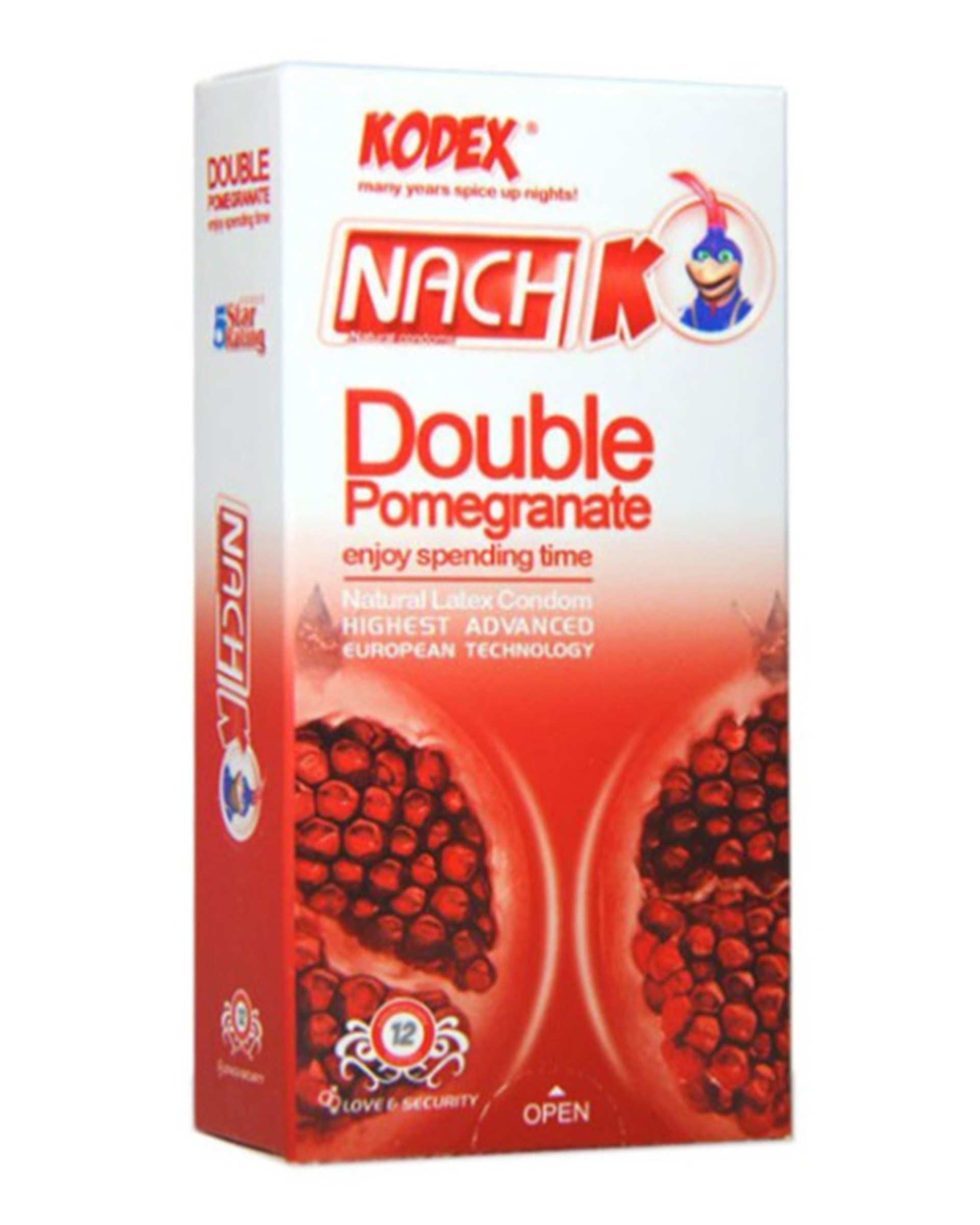 کاندوم ناچ کدکس Kodex مدل Double Pomegranate بسته 12 عددی