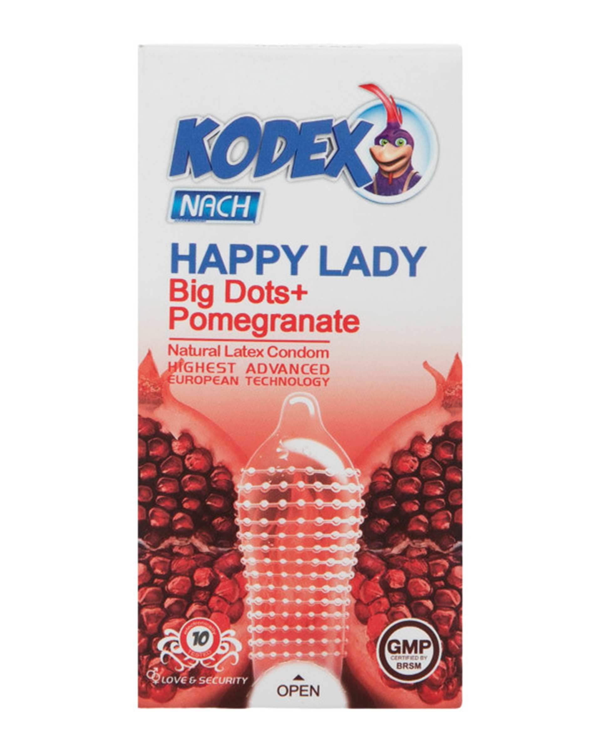 کاندوم خاردار ناچ کدکس Kodex مدل Happy Lady بسته 10 عددی