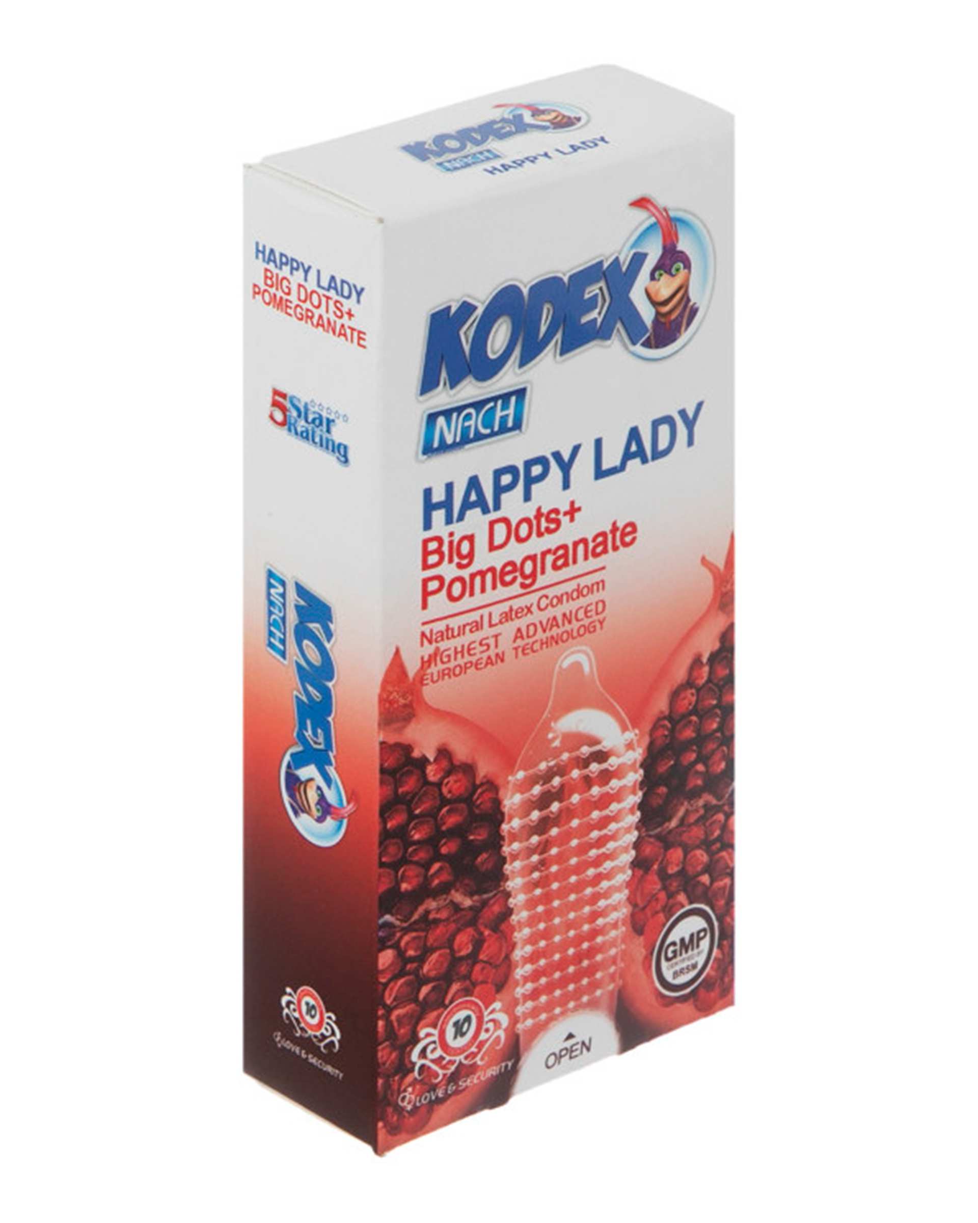 کاندوم خاردار ناچ کدکس Kodex مدل Happy Lady بسته 10 عددی