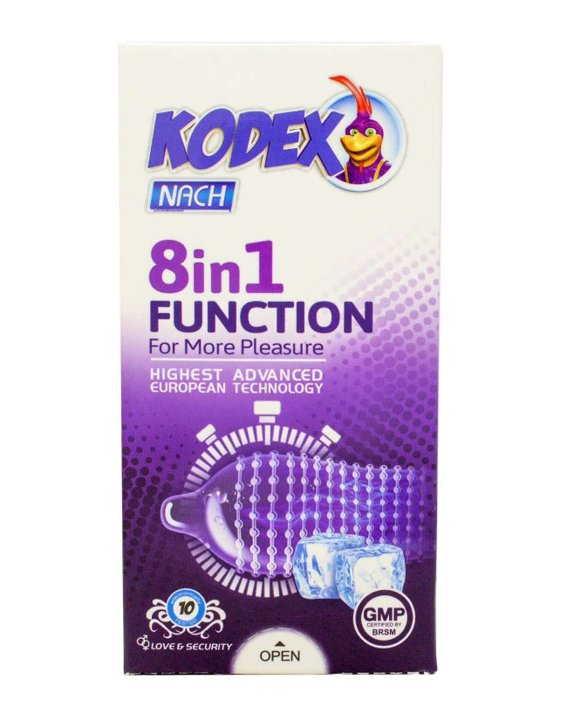 کاندوم ناچ کدکس Kodex مدل 8IN1 FUNCTION بسته 10 عددی