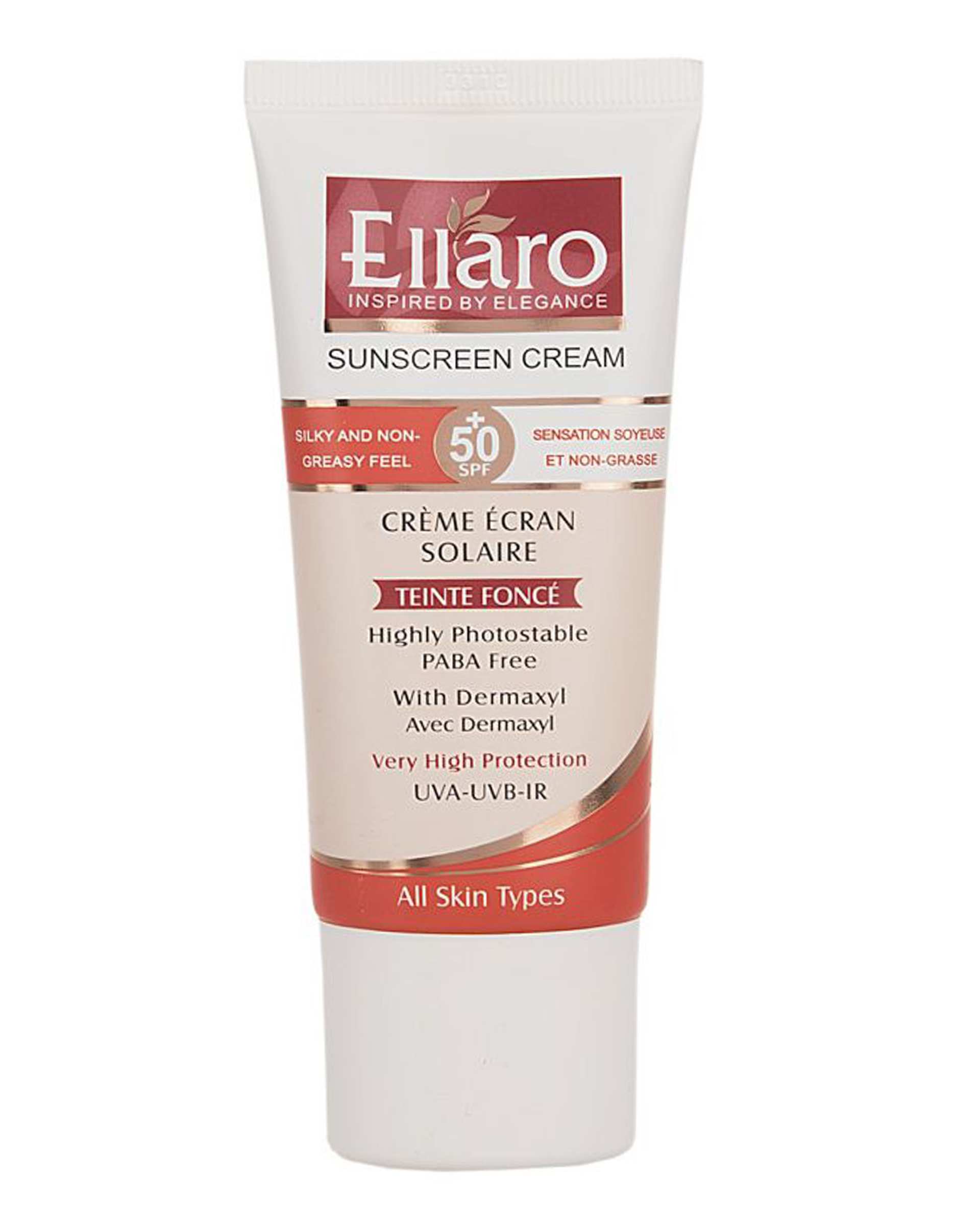 کرم ضد آفتاب رنگی SPF50 الارو Ellaro مدل Teinte Fonce حجم 50ml