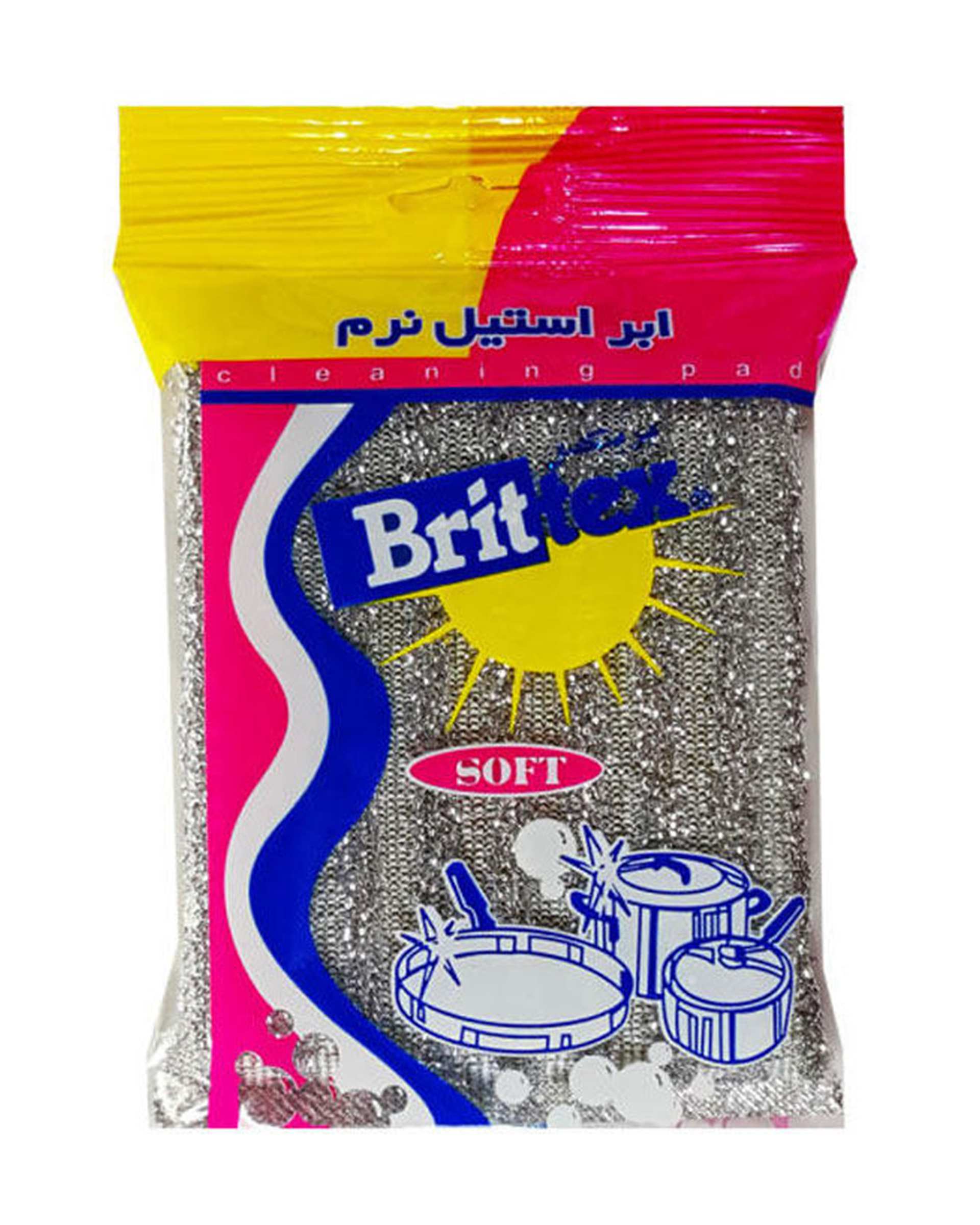 ابر استیل ظرفشویی بریتکس Brittex مدل Soft بسته 5 عددی