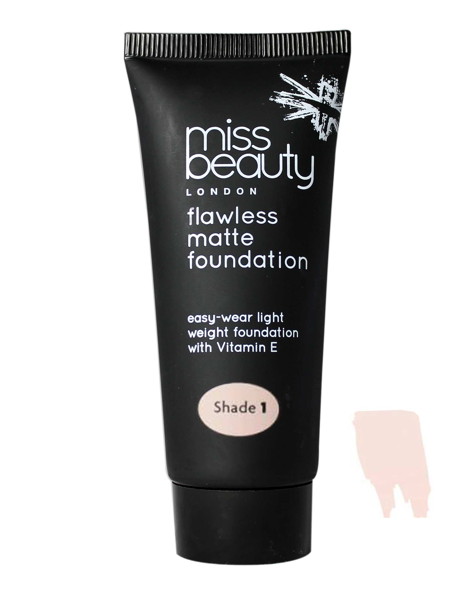 کرم پودر مات میس بیوتی لاندن Miss Beauty London مدل Flawless Matte Foundation شماره 1