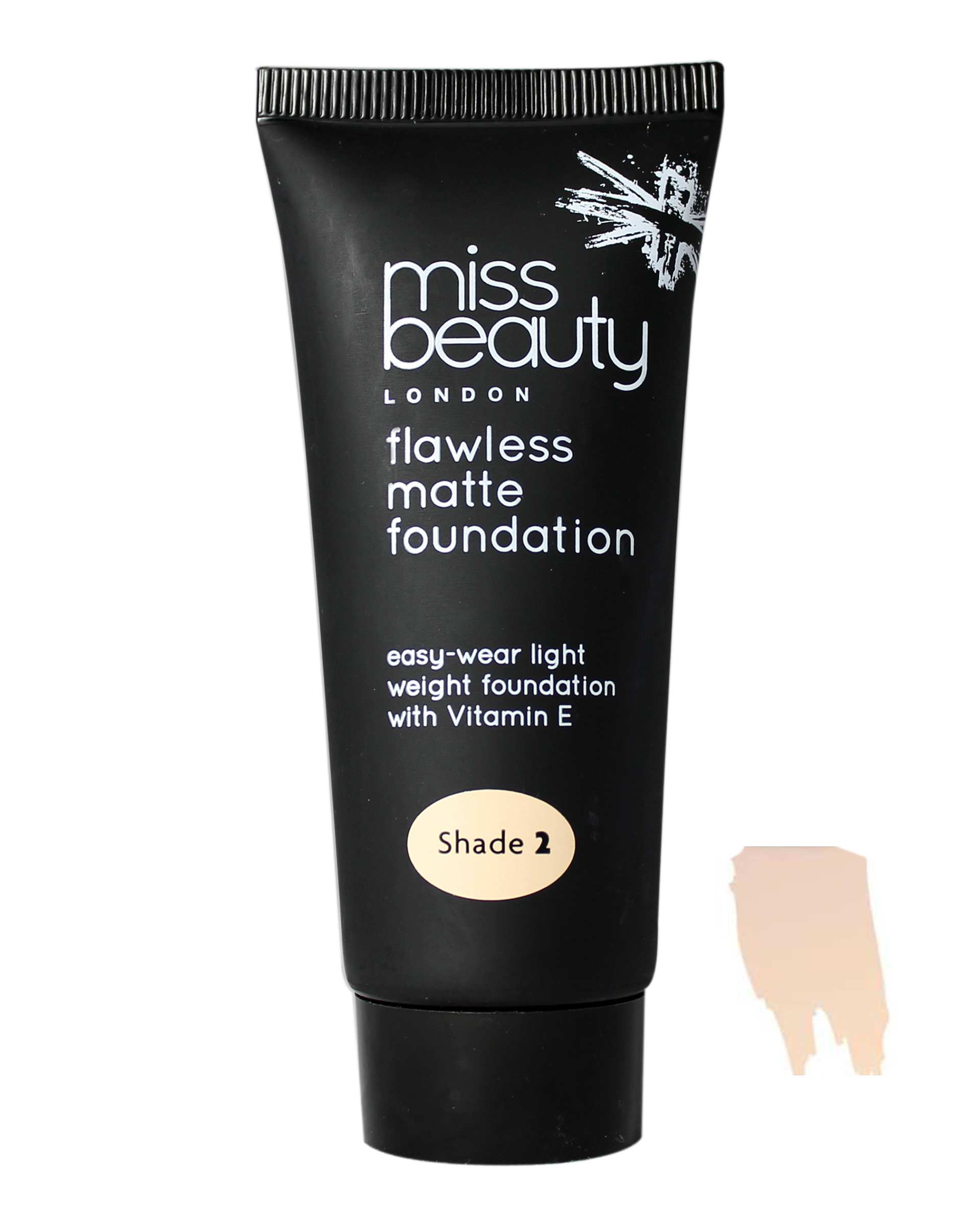 کرم پودر مات میس بیوتی لاندن Miss Beauty London مدل Flawless Matte Foundation شماره 2