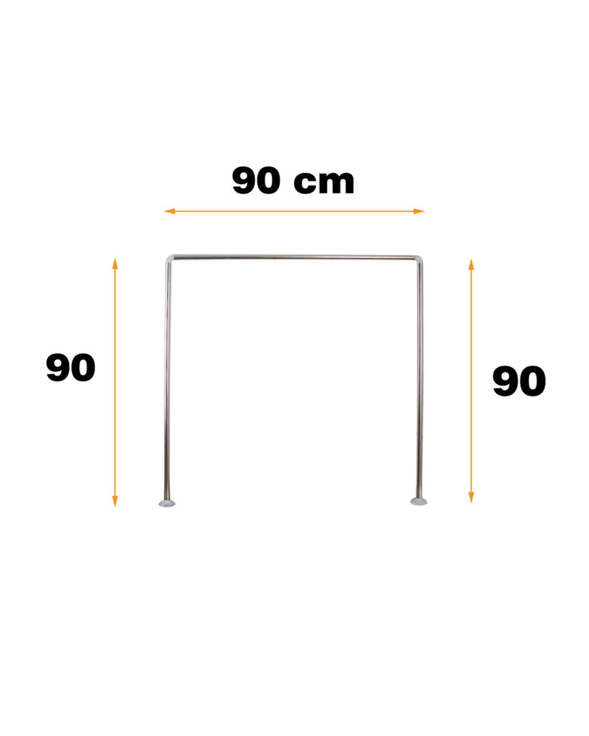 میله پرده حمام کروم پیسو Piso مدل U سایز 90x90 سانتی متر  