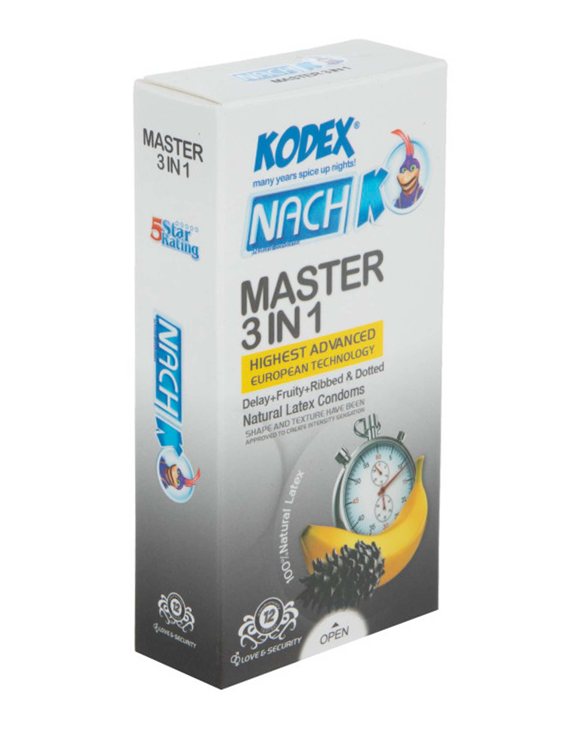 کاندوم تاخیری کدکس Kodex مدل Master 3 In 1 بسته 12 عددی