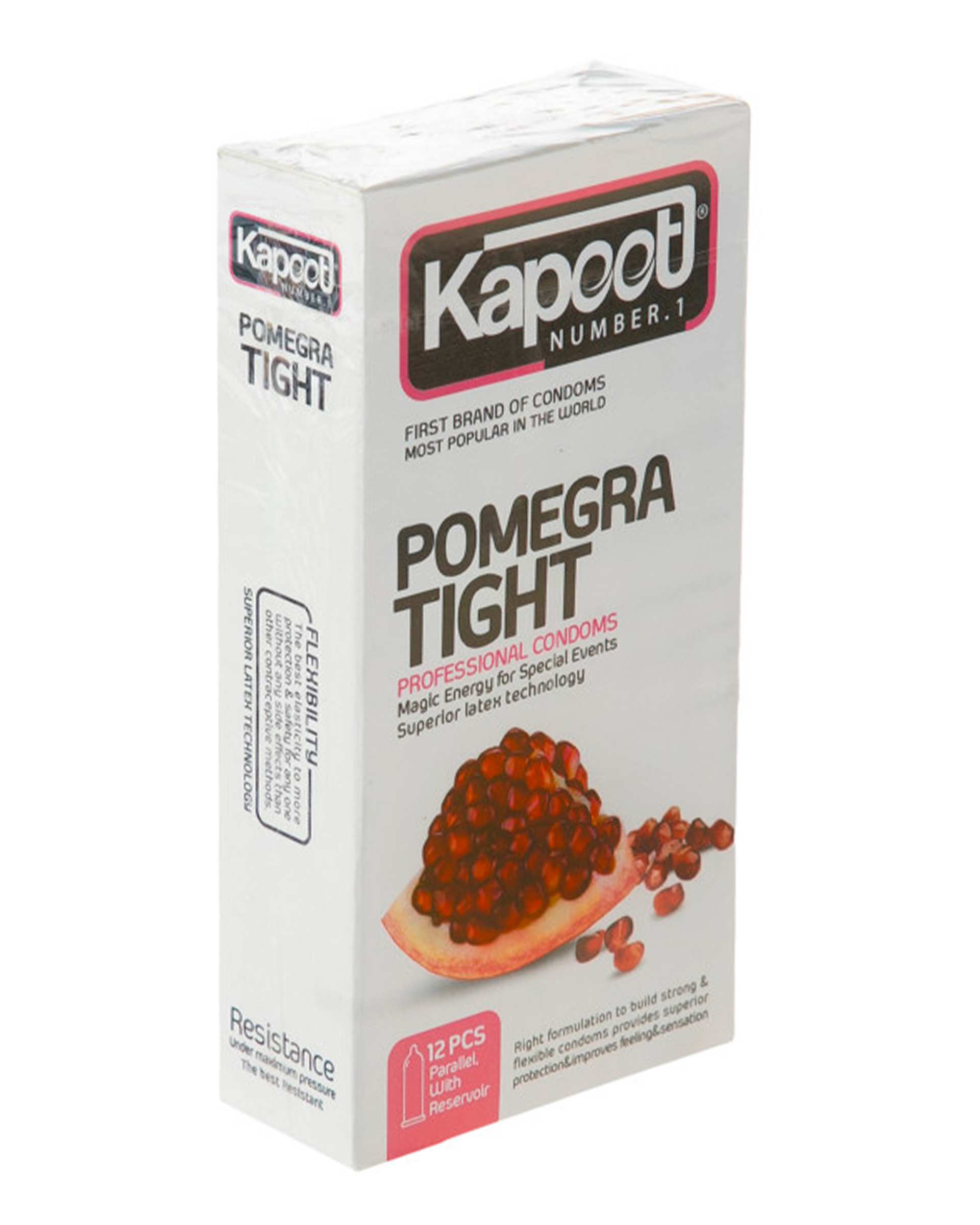 کاندوم کاپوت Kapoot مدل Pomegra Tight بسته 12 عددی