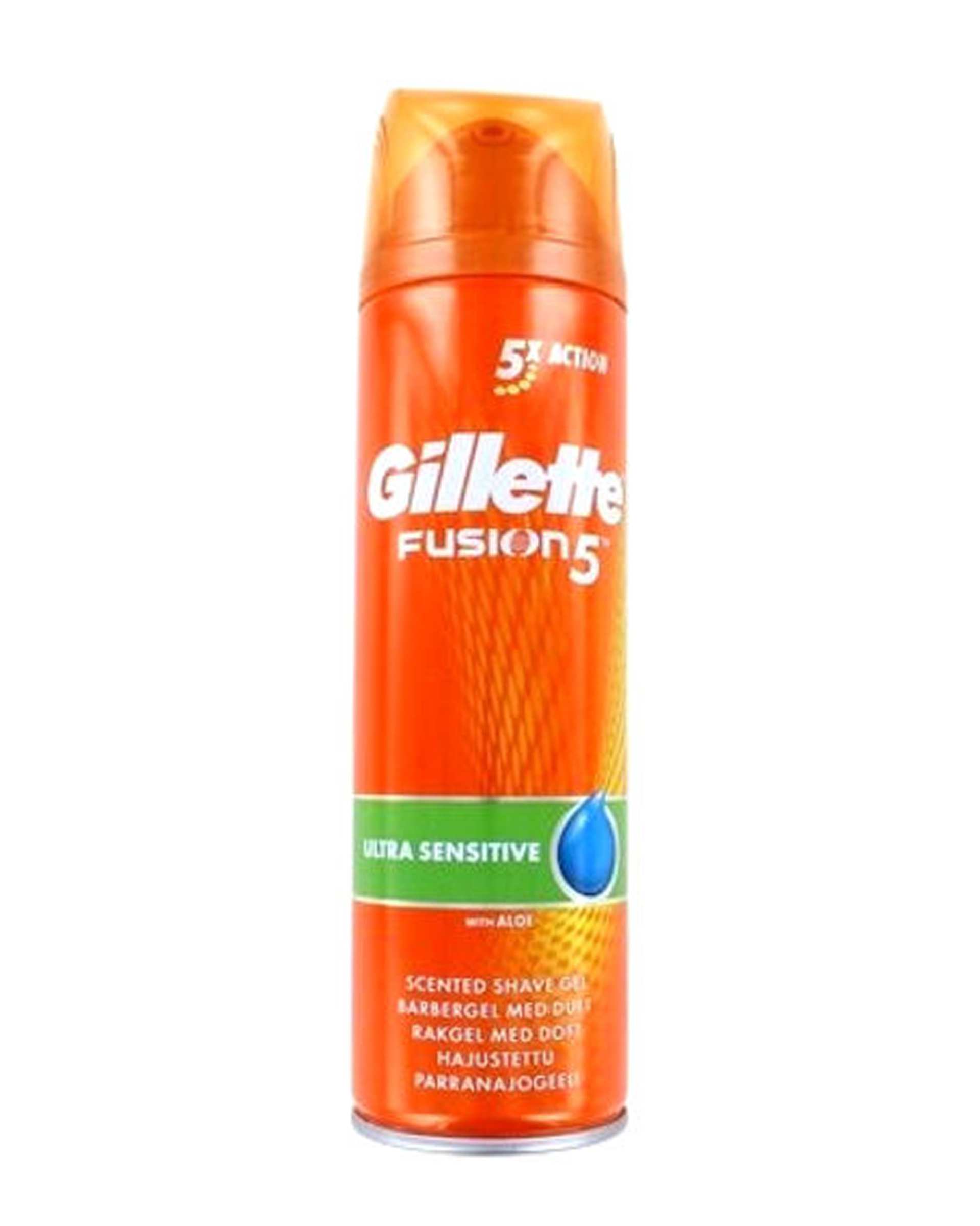 ژل اصلاح مردانه ژیلت Gillette مدل Action Fusion 5 حجم 200ml