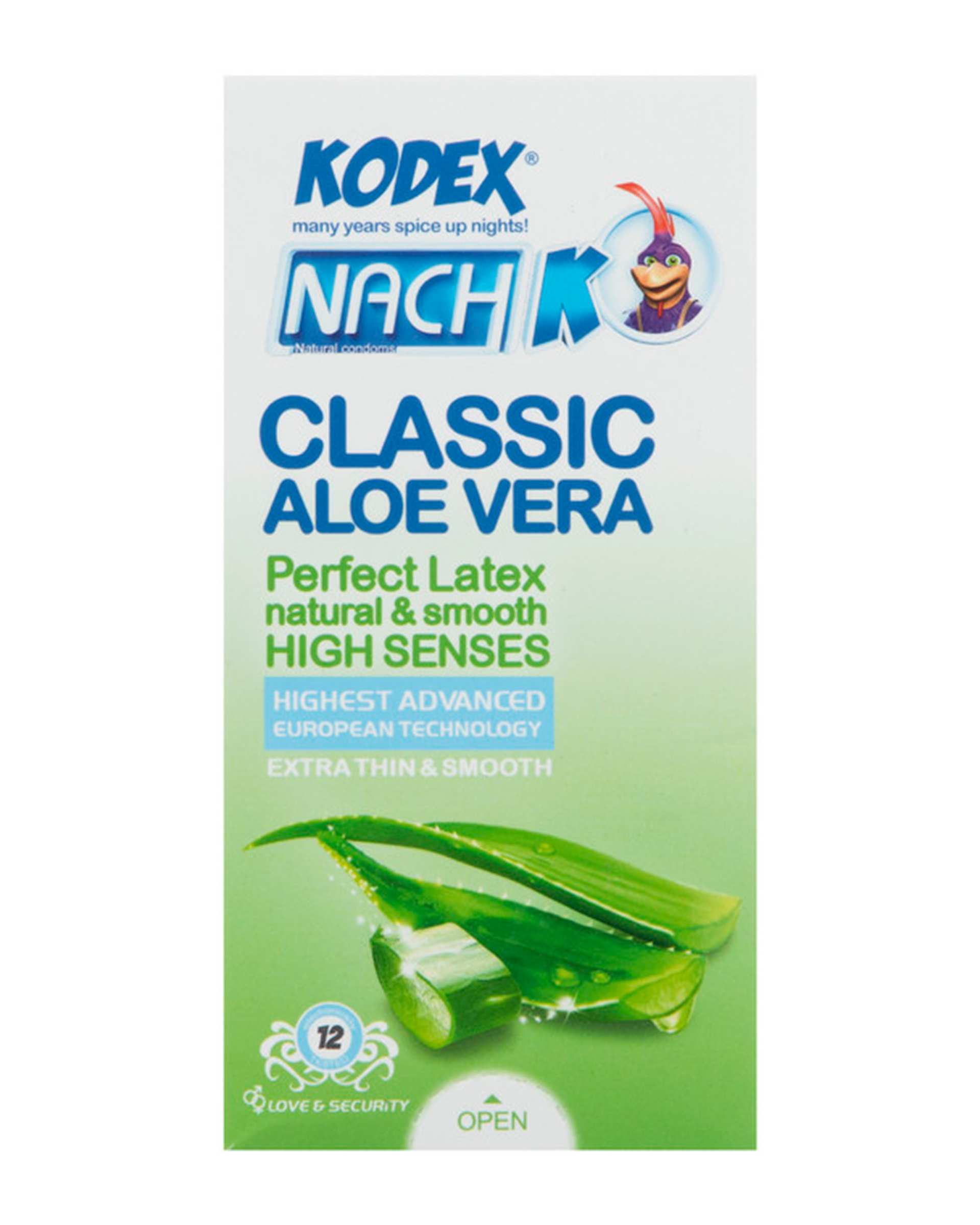 کاندوم کدکس Kodex مدل Classic Aloe Vera بسته 12 عددی