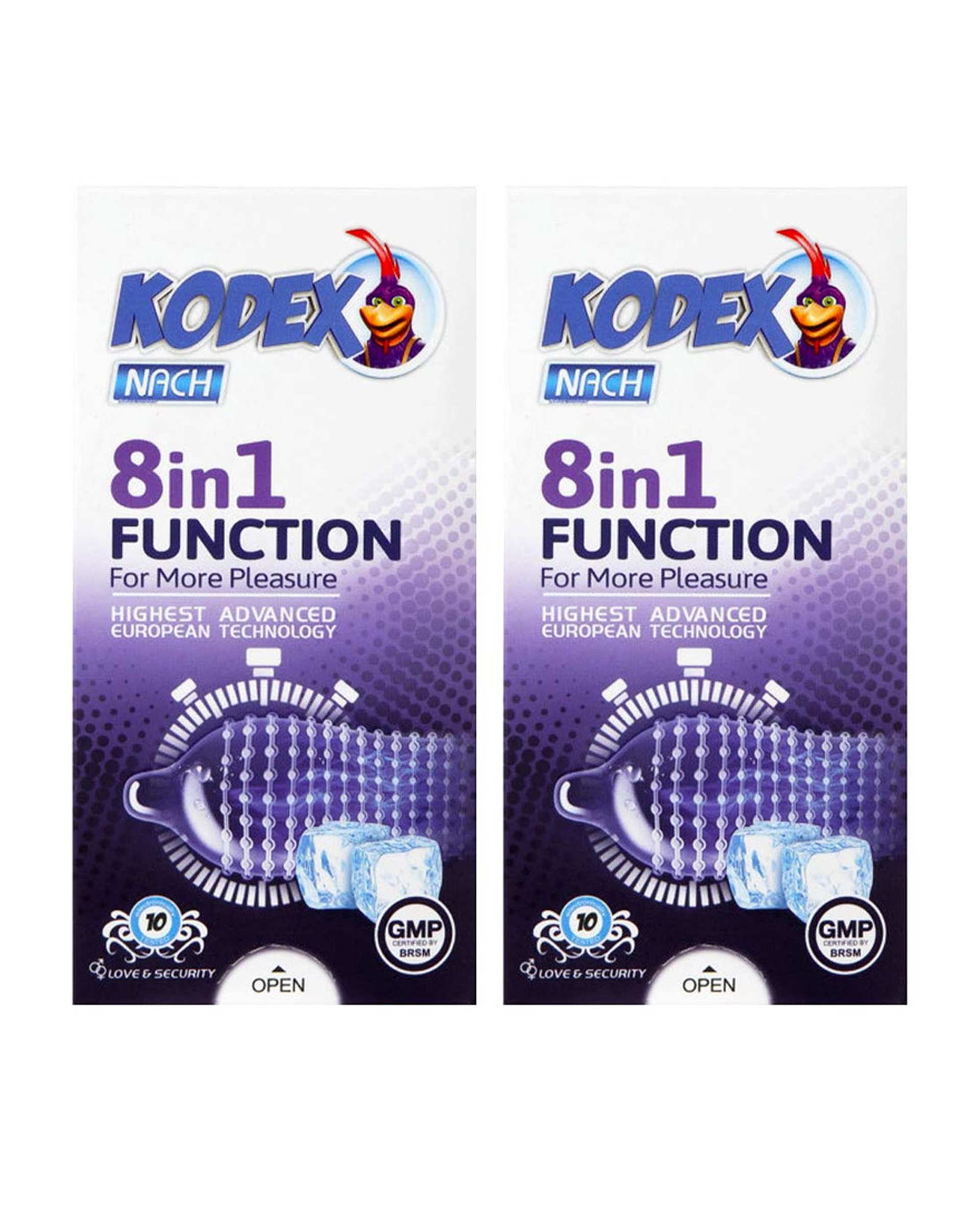 کاندوم ناچ کدکس Kodex مدل 8in1 Function مجموعه 2 بسته 10 عددی